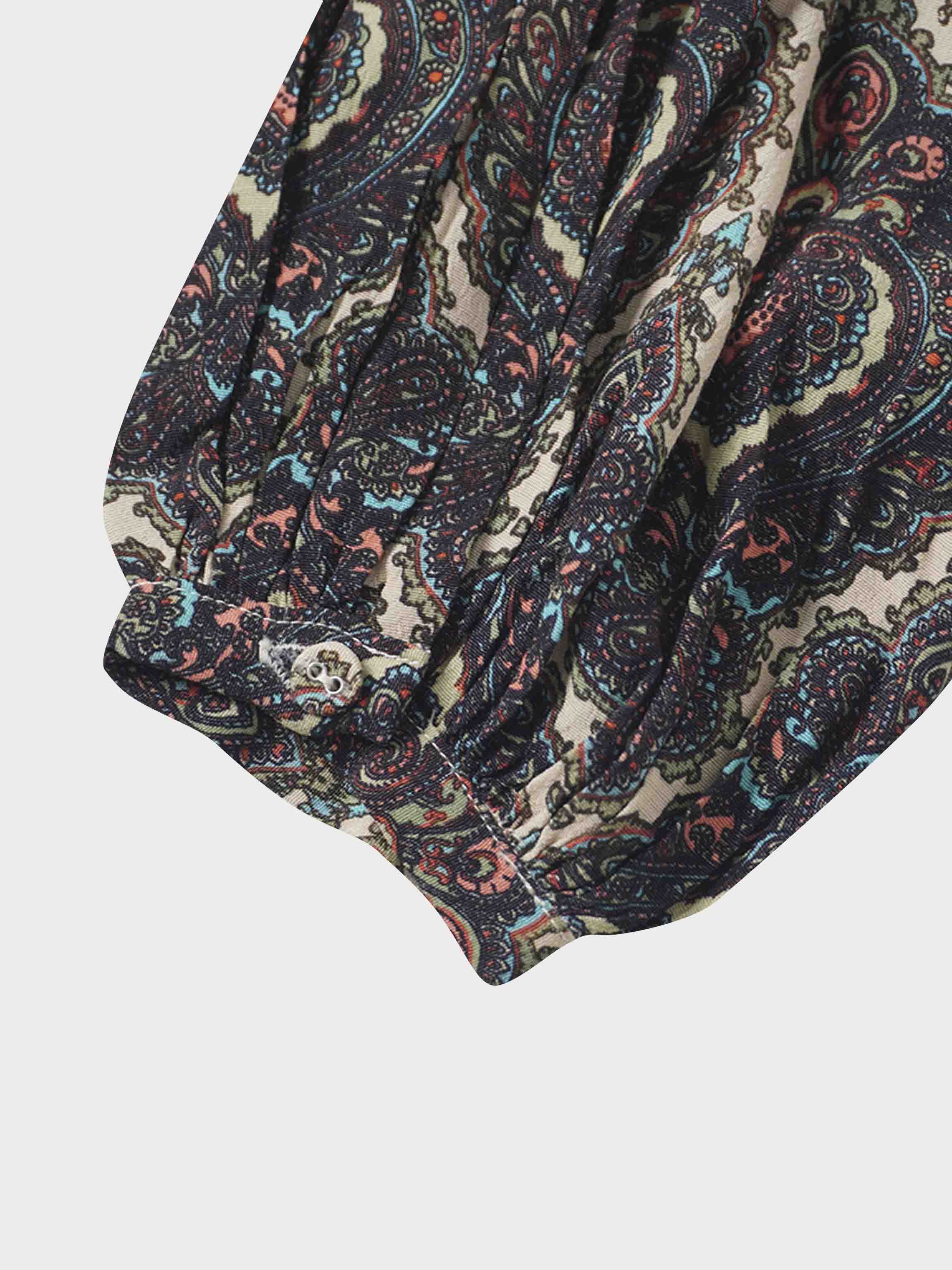 Belted Full Sleeve Dress-Medallion