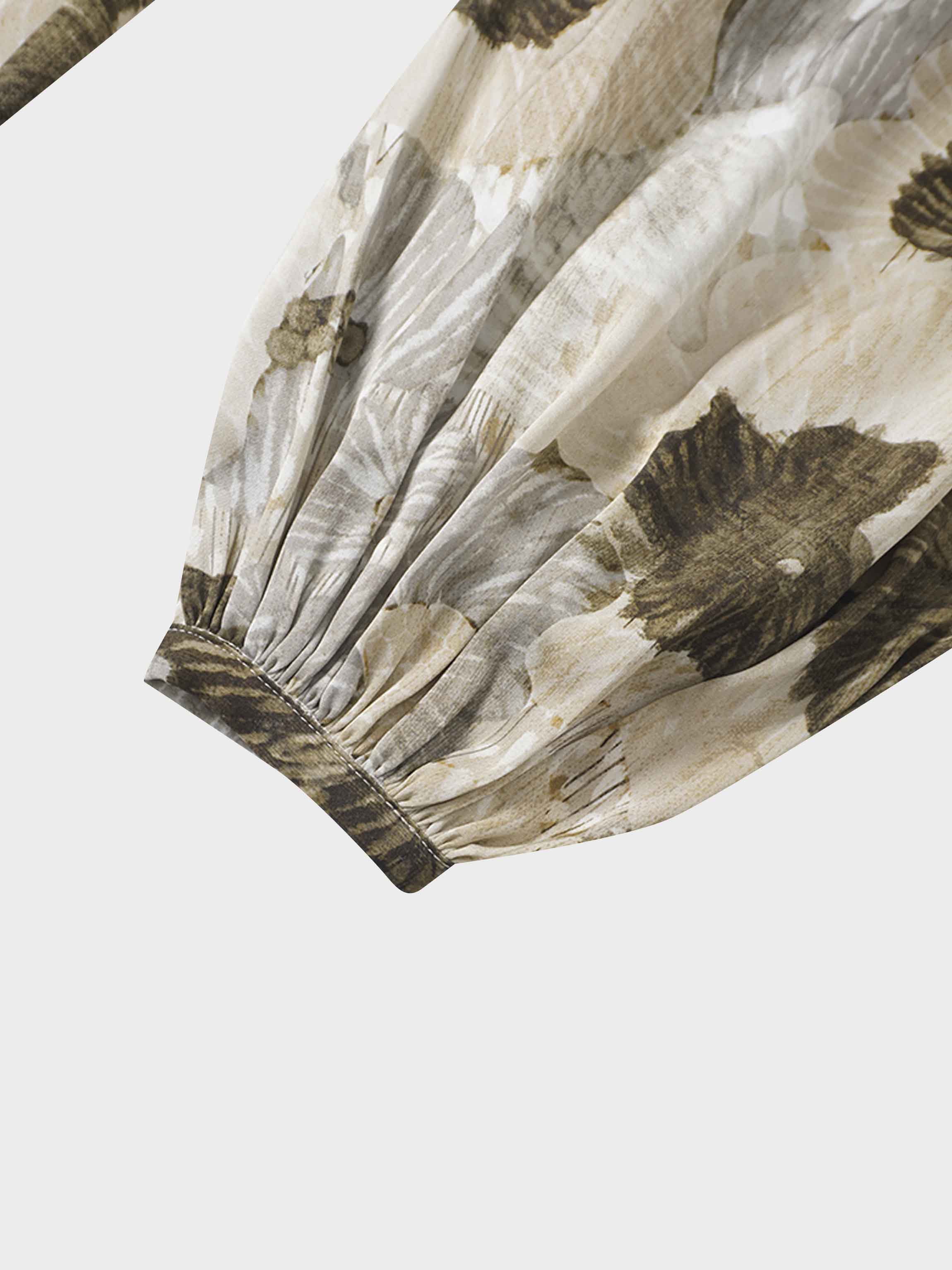 Belted Full Sleeve Dress-Floral