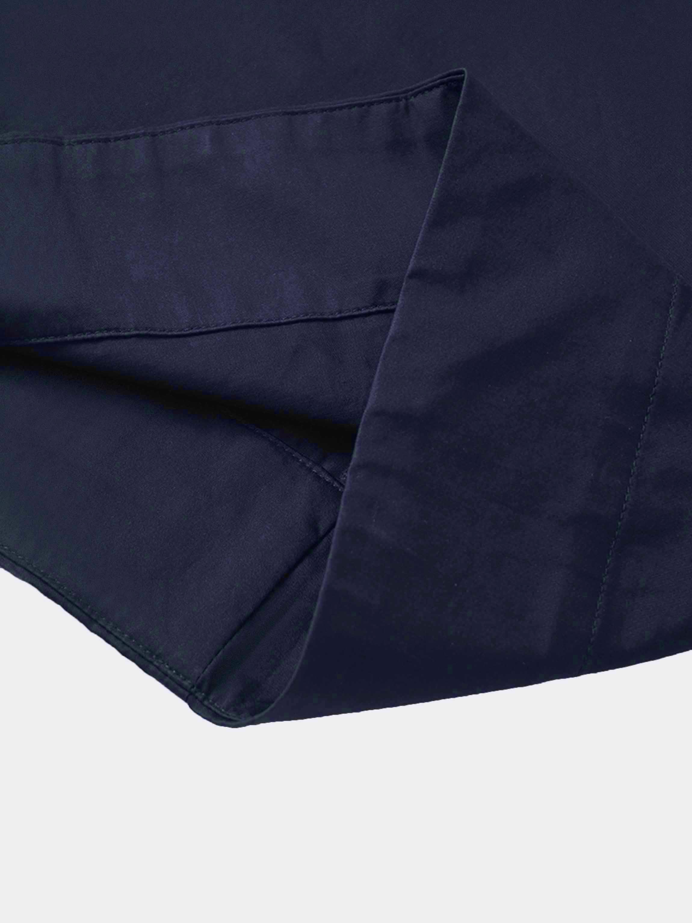 Pleat Waist Button Down Dress-Navy