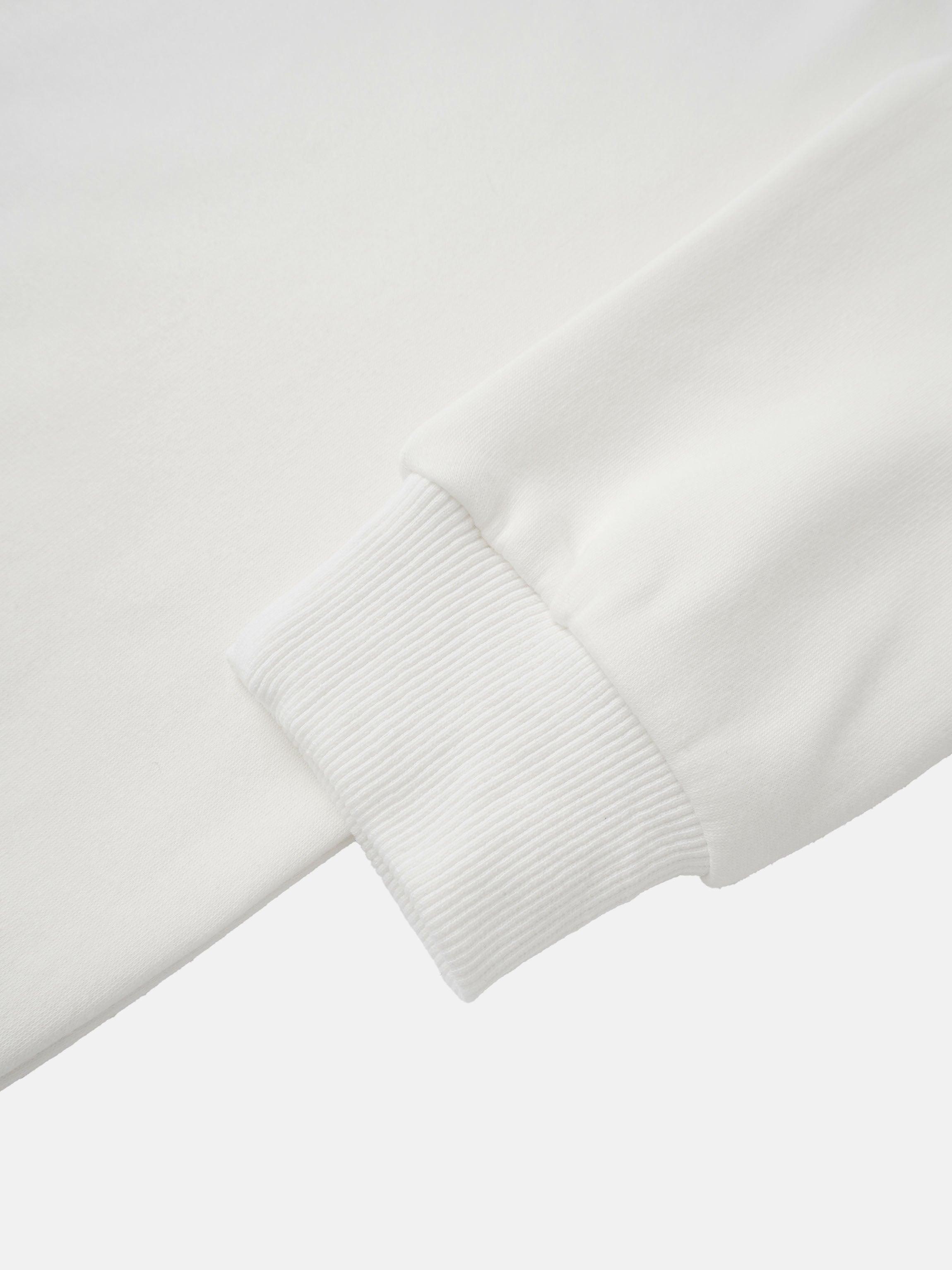 Ribbed Neck High V Sweatshirt - White/Burgundy