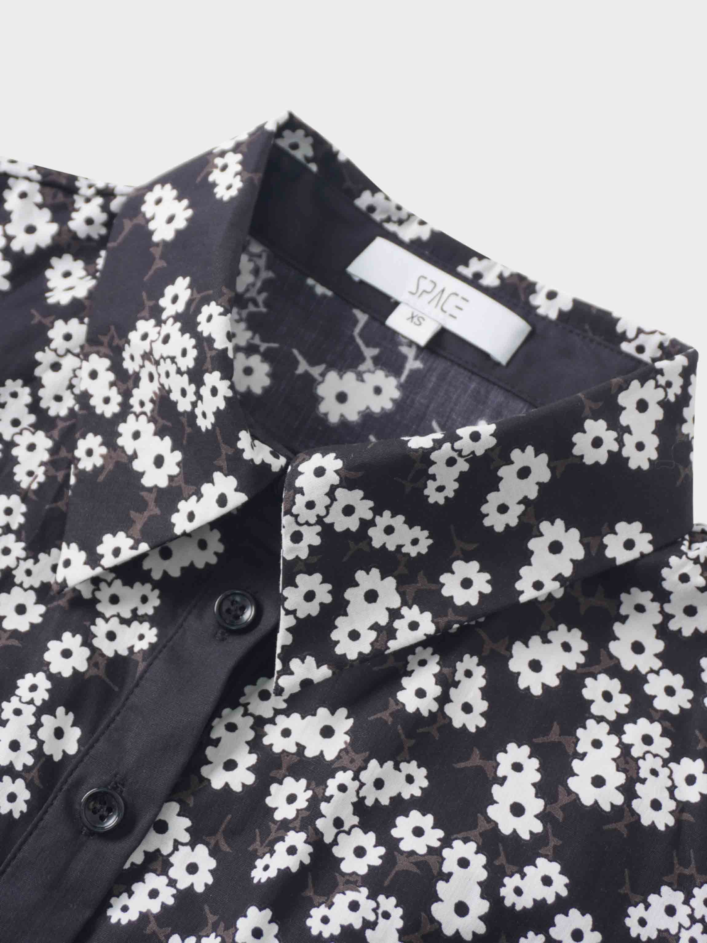 Ombre Flower Blouse-Black