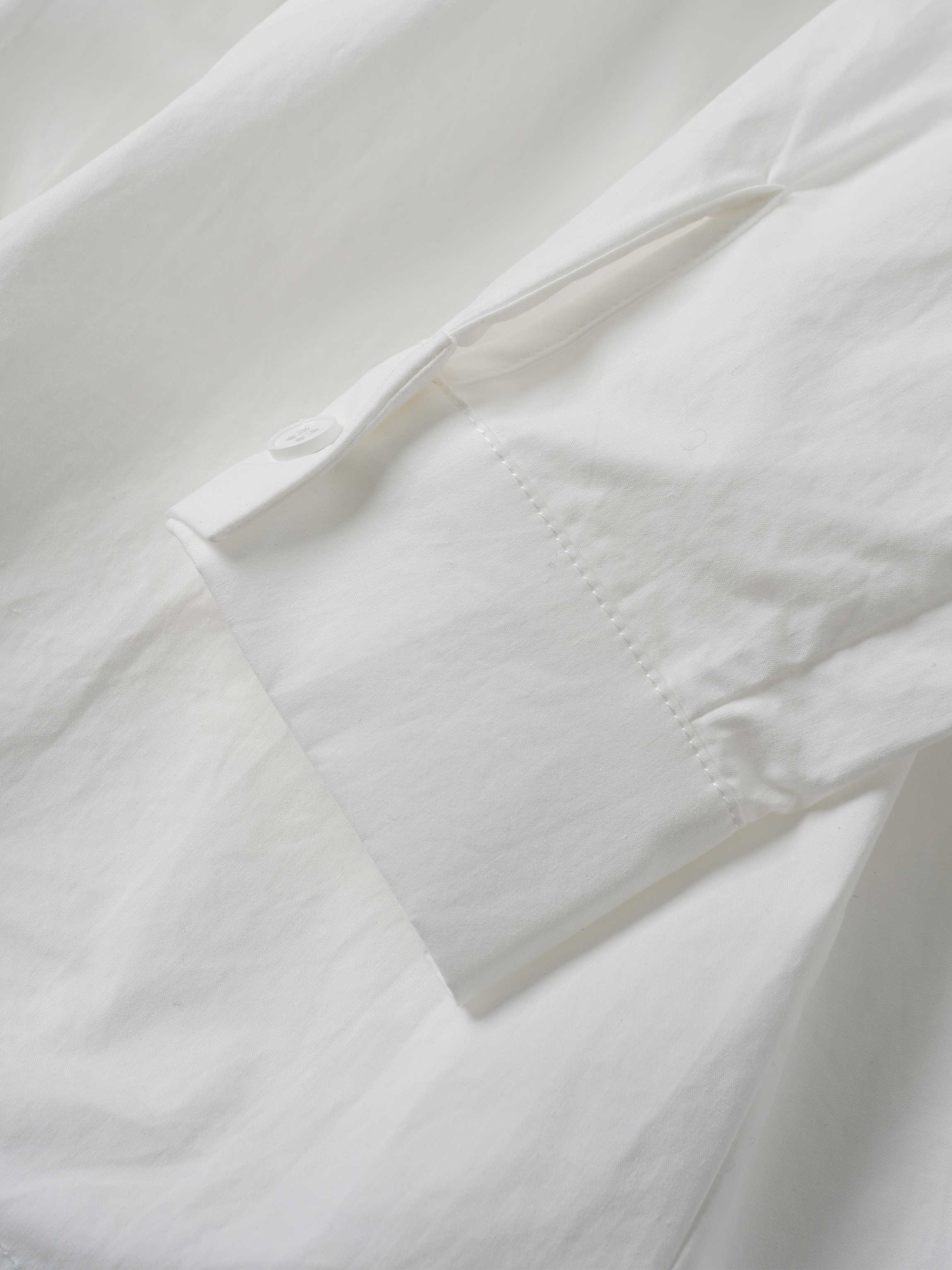 Cotton Front Crossover Blouse-White