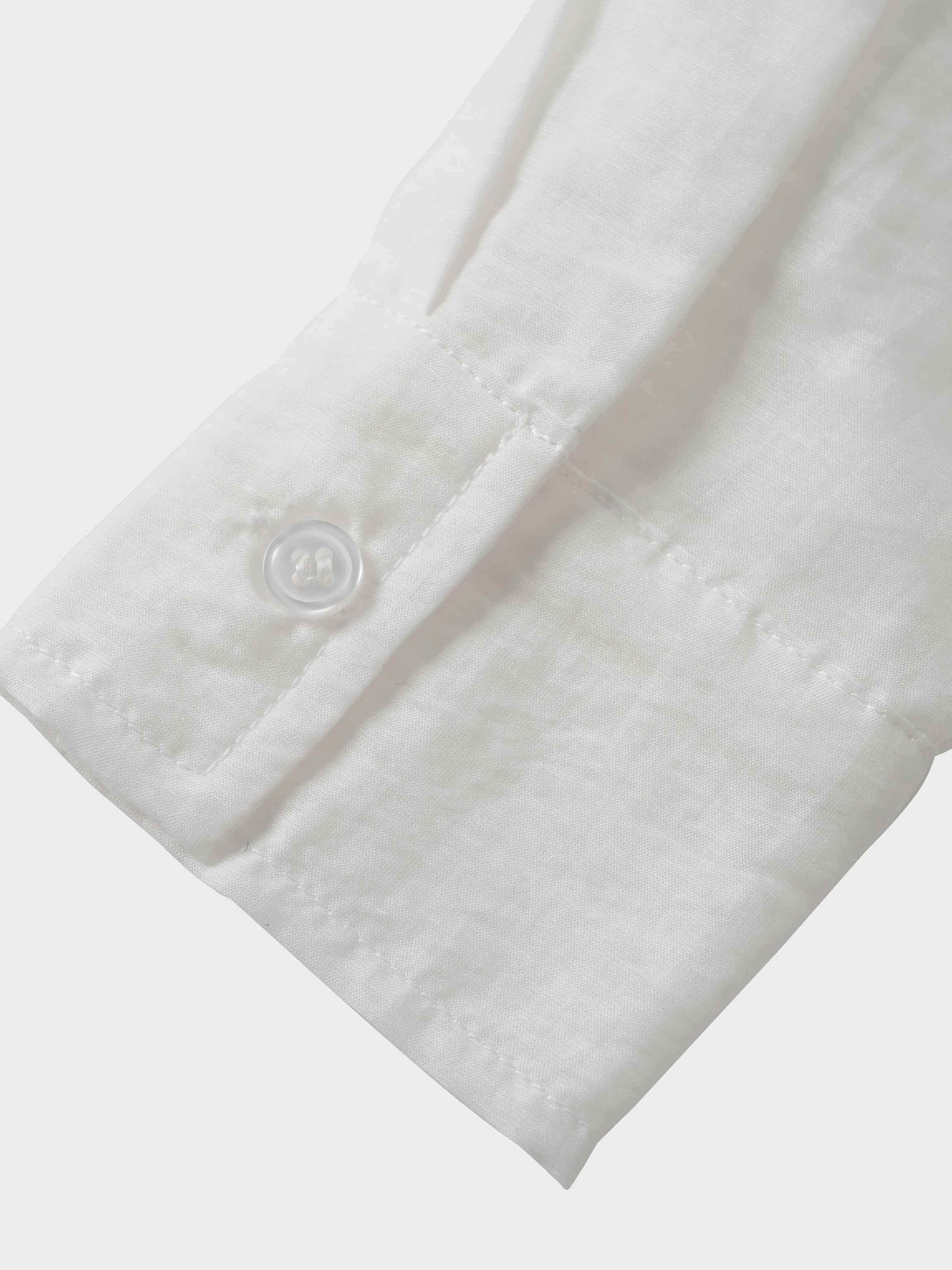 High V Neck Blouse-White