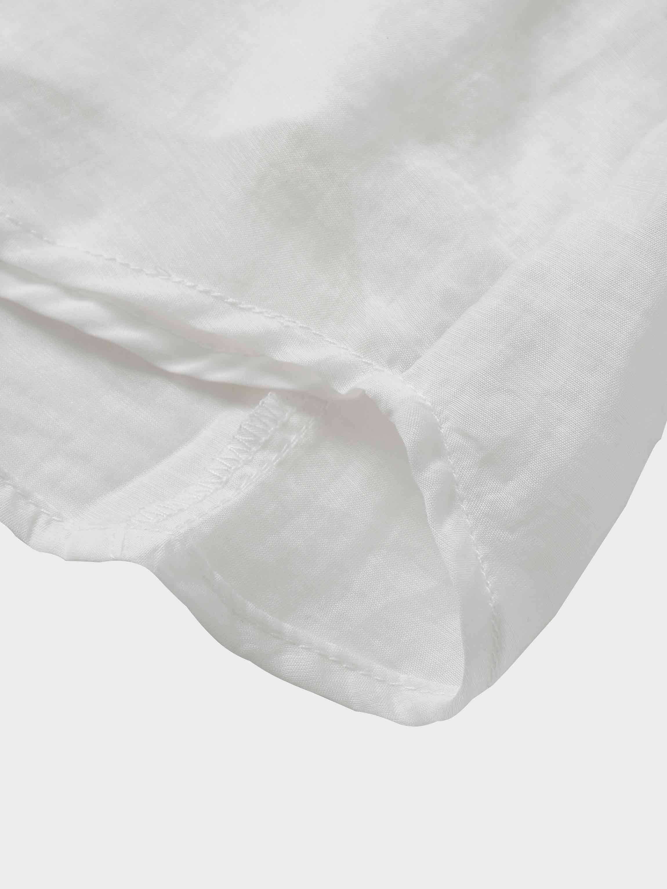 High V Neck Blouse-White