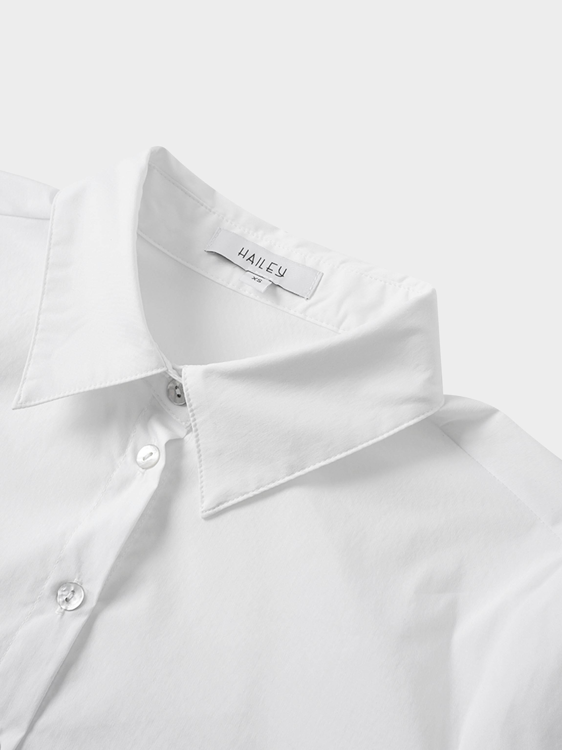 Cotton Button Down Blouse-White