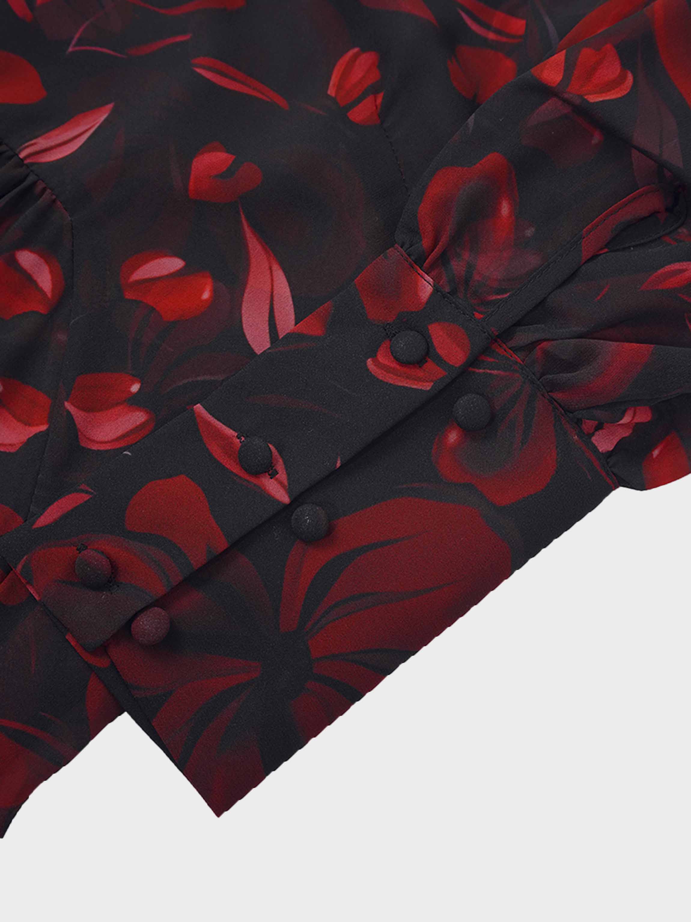 Asymmetrical Hem Dress-Spring Floral Bouquet