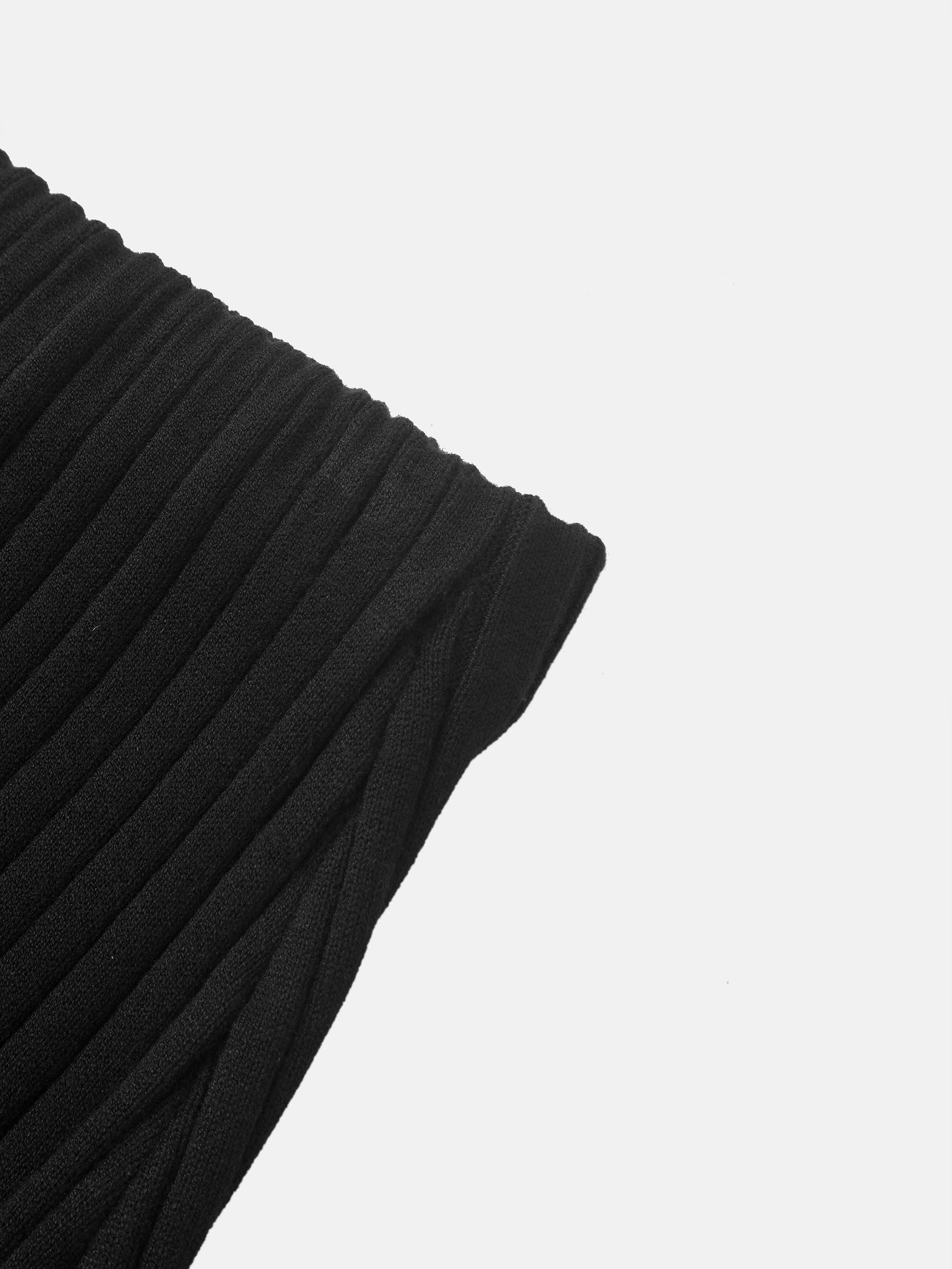 Ribbed Knit Maxi Skirt - Black