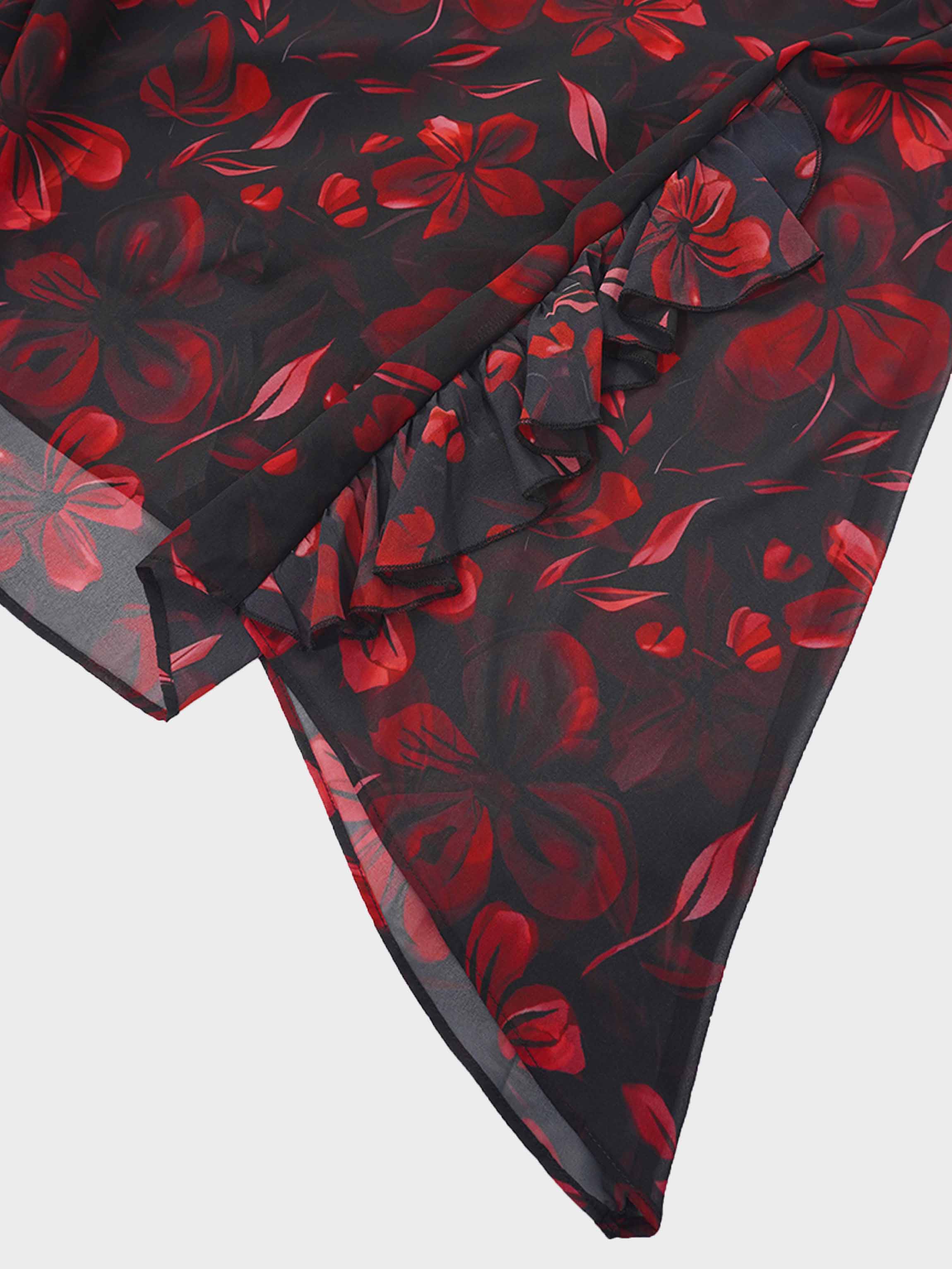 Asymmetrical Hem Dress-Spring Floral Bouquet