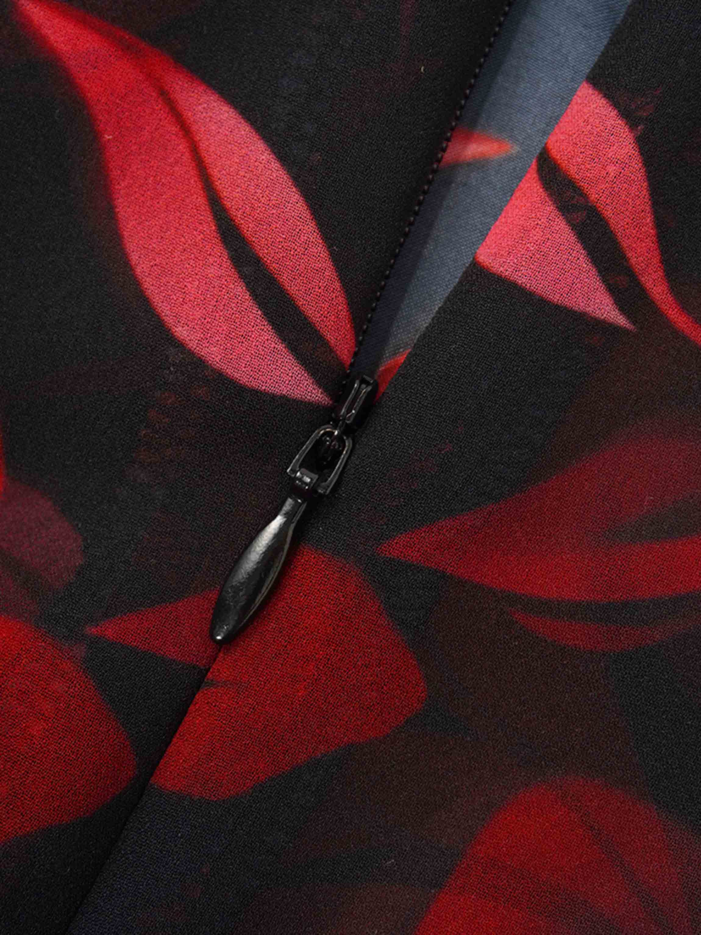 Asymmetrical Hem Dress-Spring Floral Bouquet