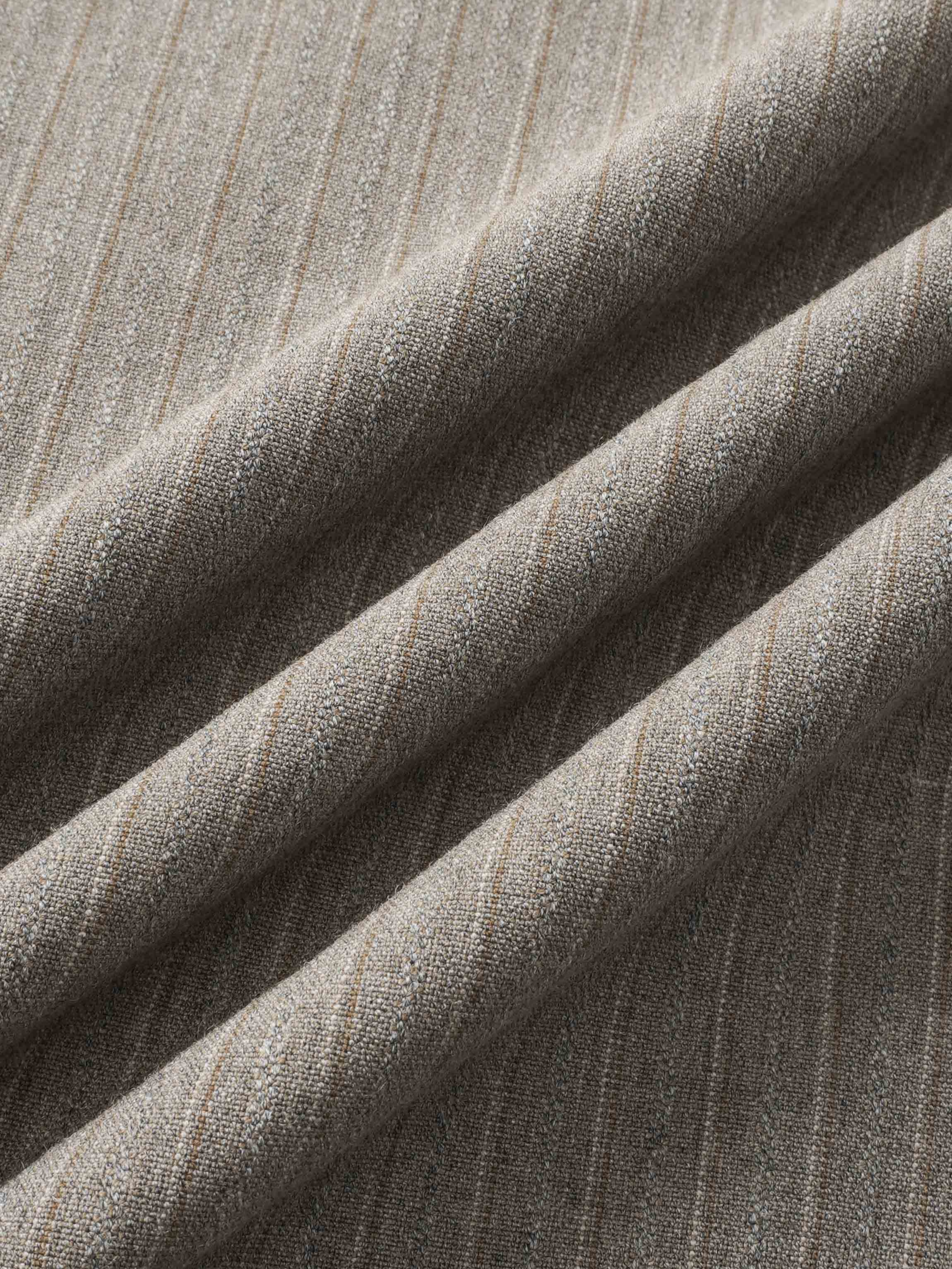 Wrap Shirtdress - Taupe Pinstripe