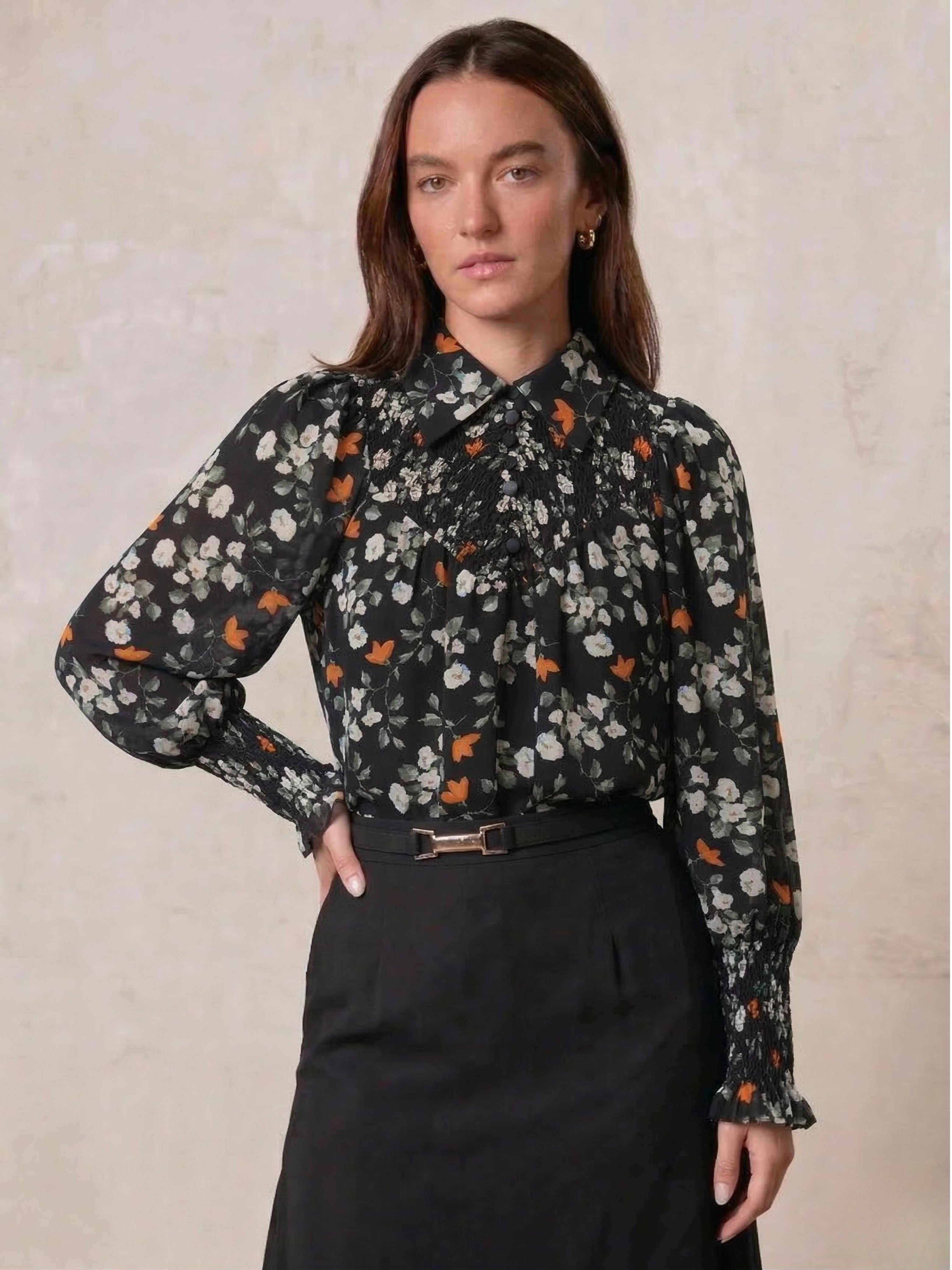 Smocked Blouse-Poppy Floral