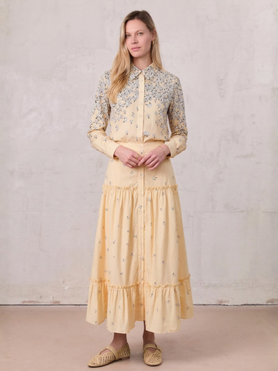Ombre Flower Skirt-Peach