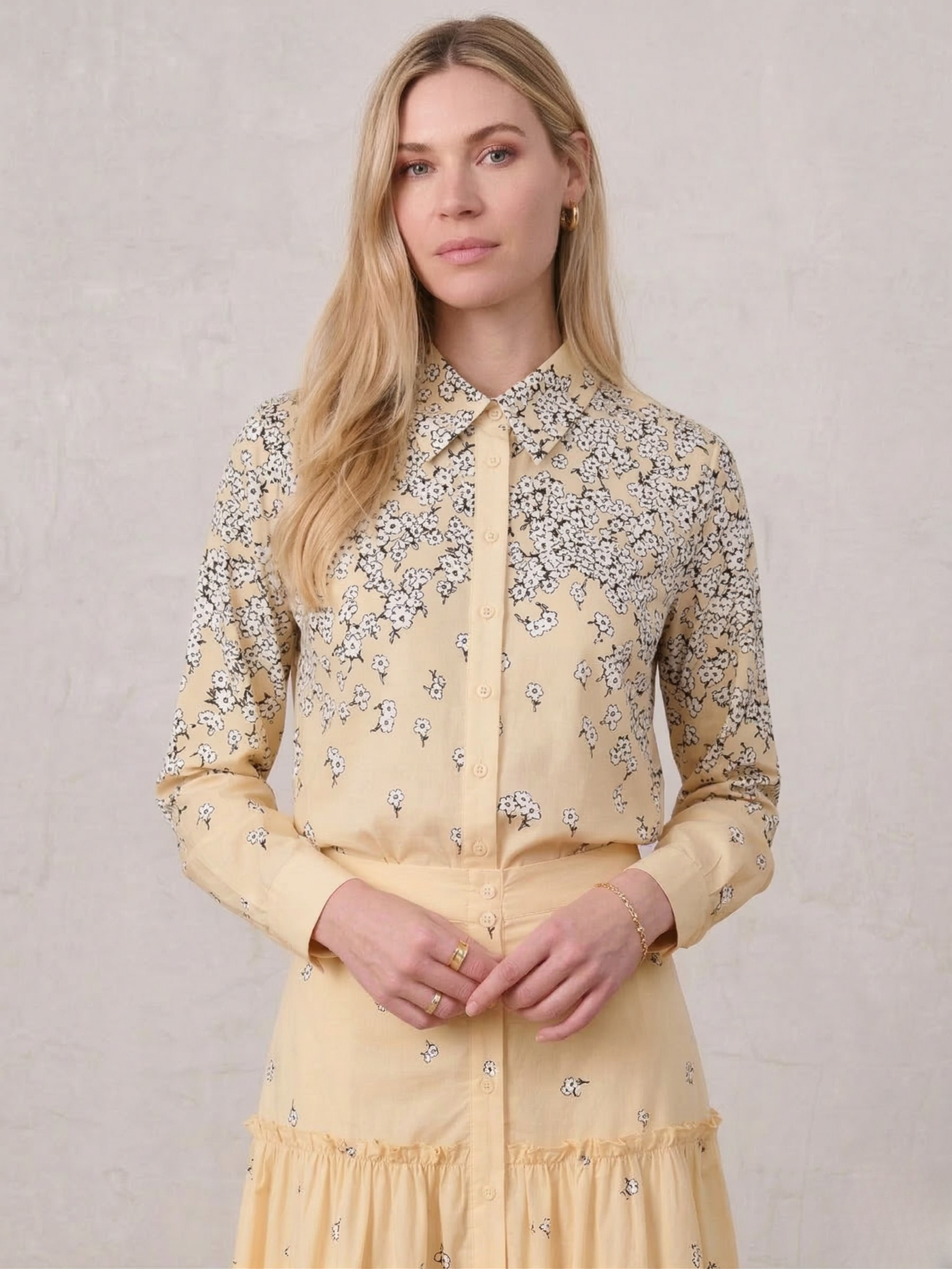 Ombre Flower Blouse-Peach