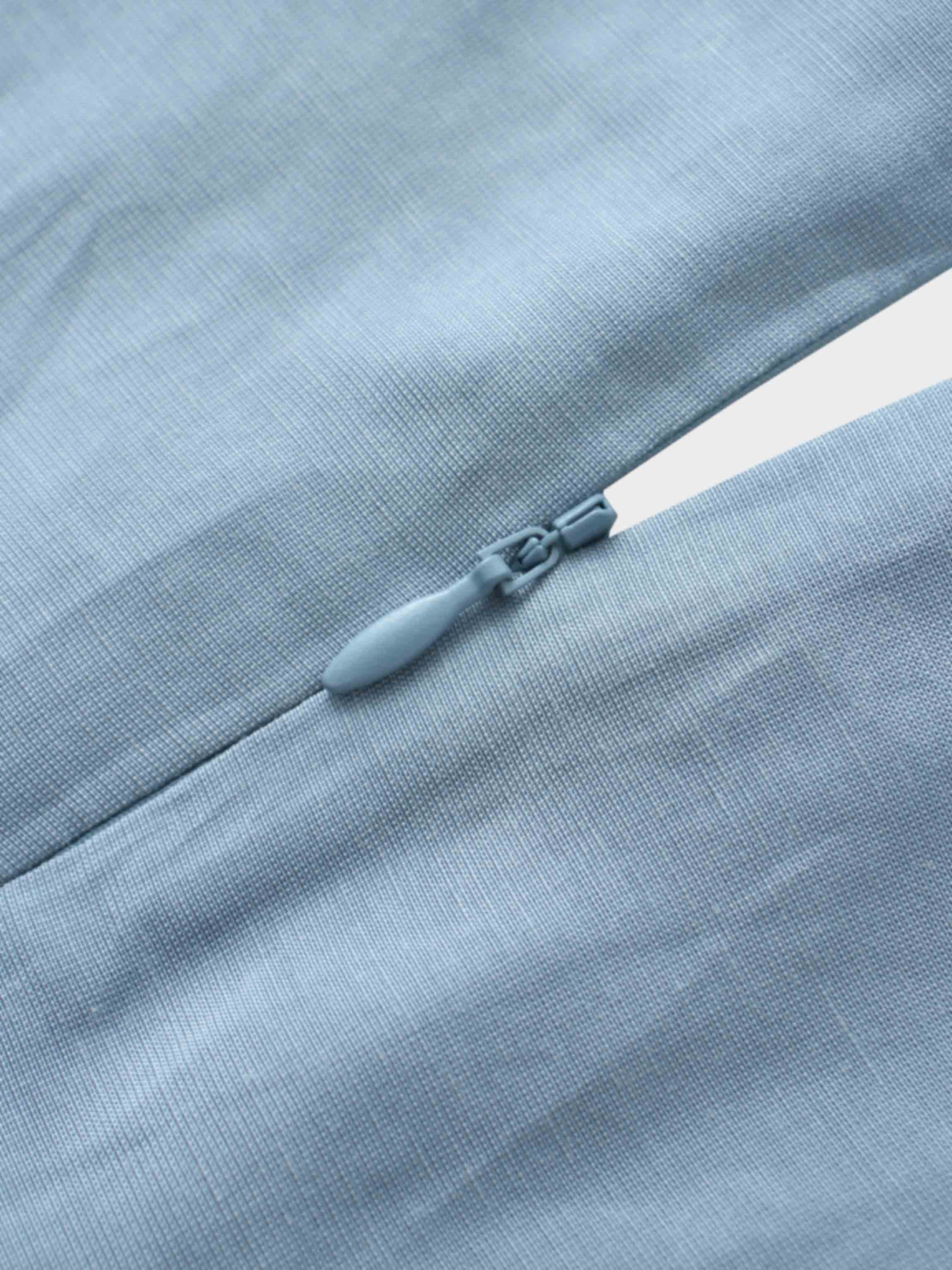 Pleated Sleeve High Waisted Dress-Light Blue