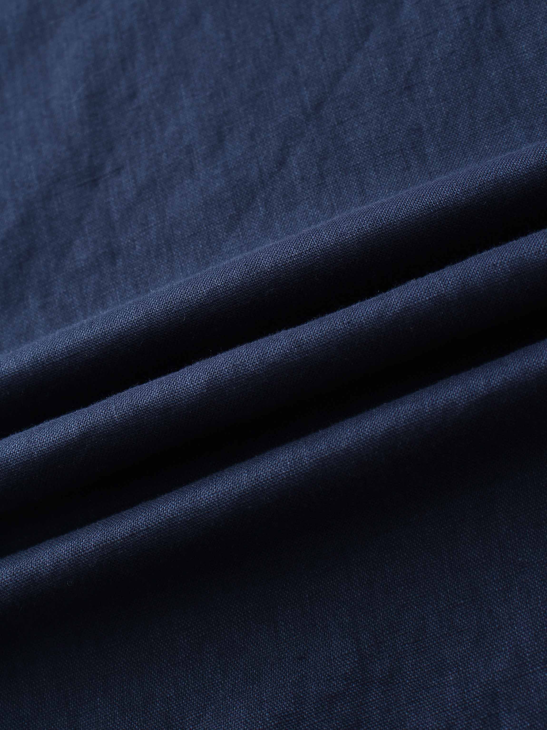 Linen Slip Skirt-Navy