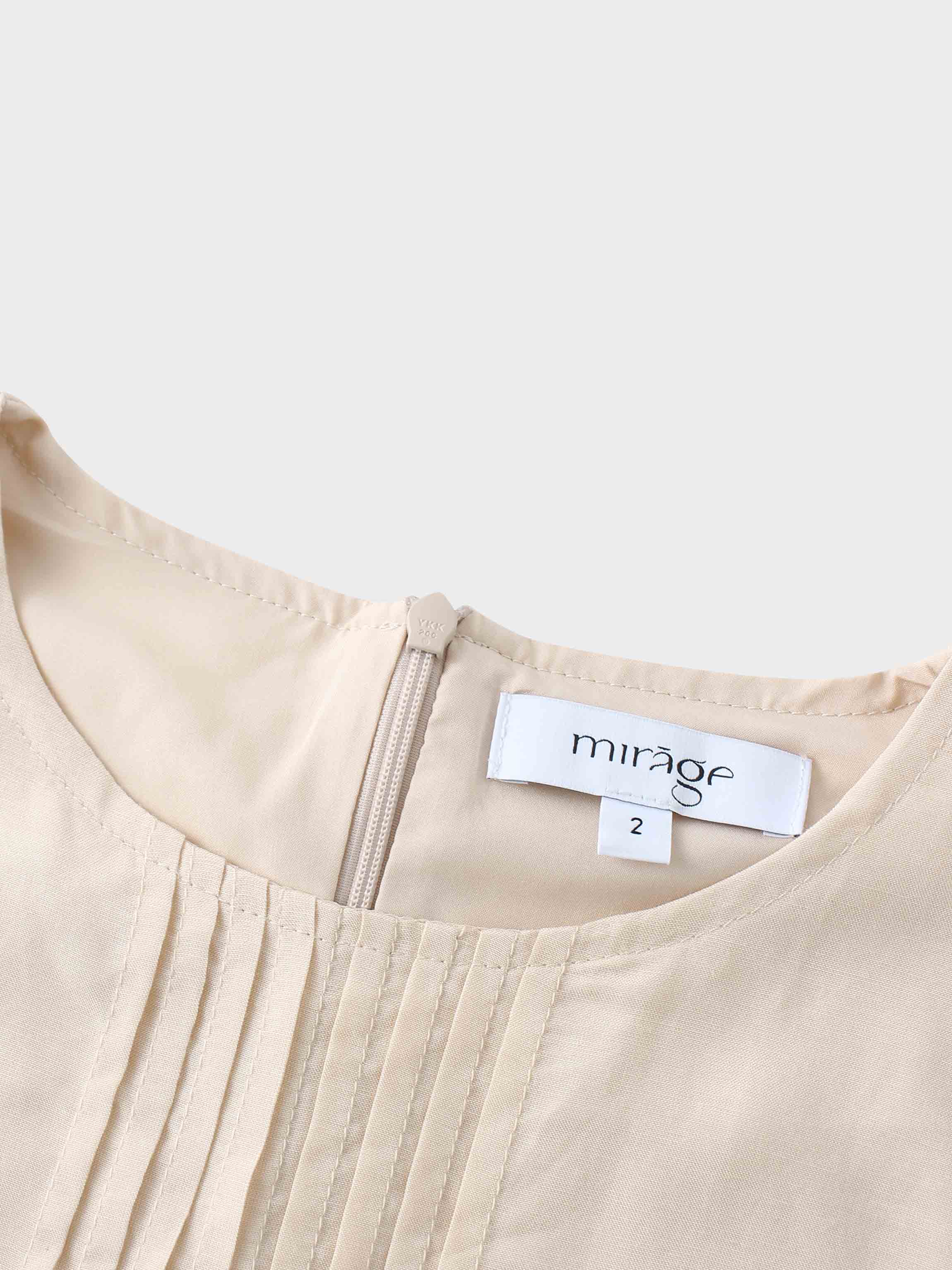 Pleated Sleeve High Waisted Dress-Peach