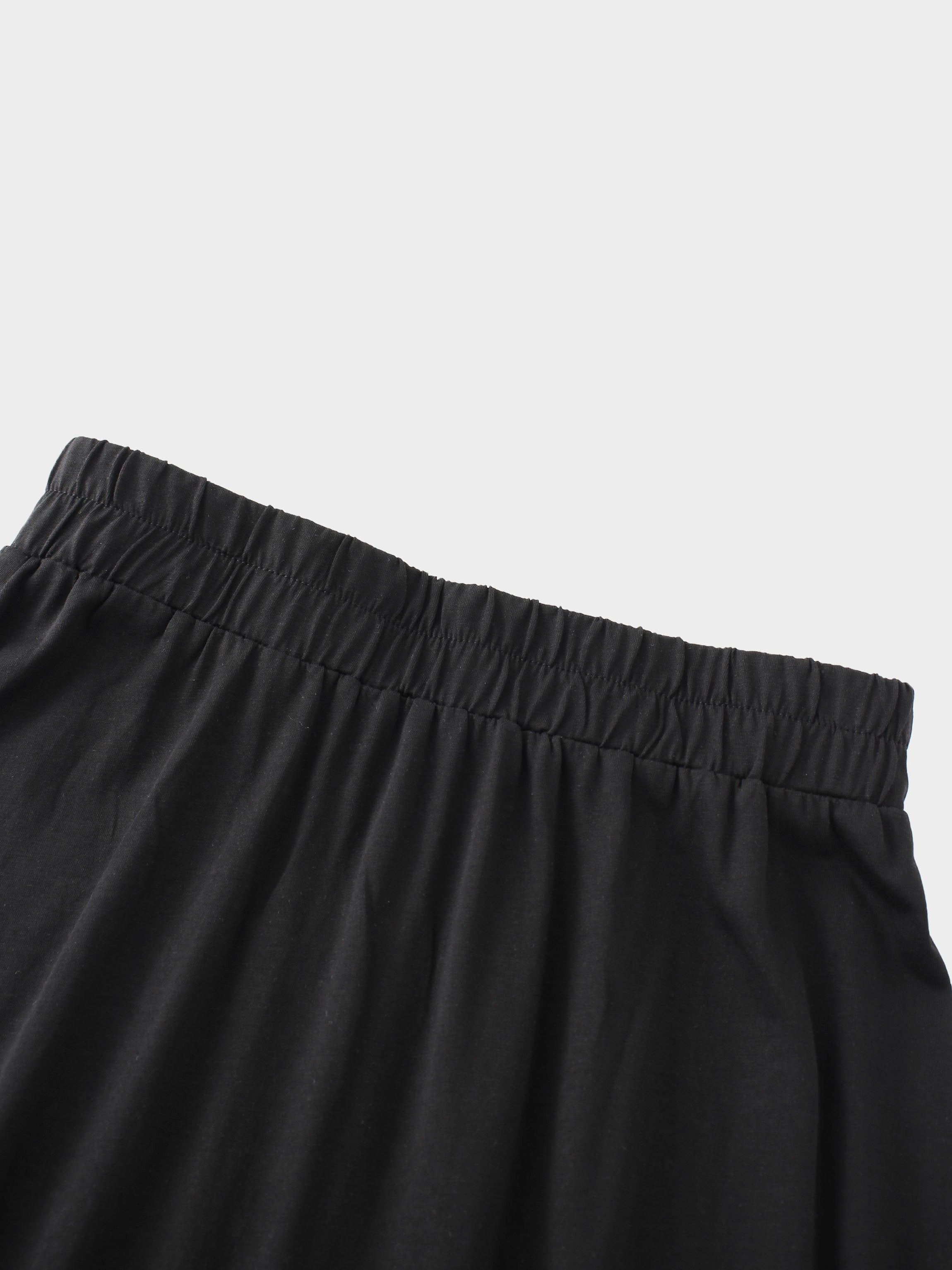 Elastic Waist T-Shirt Skirt-Black