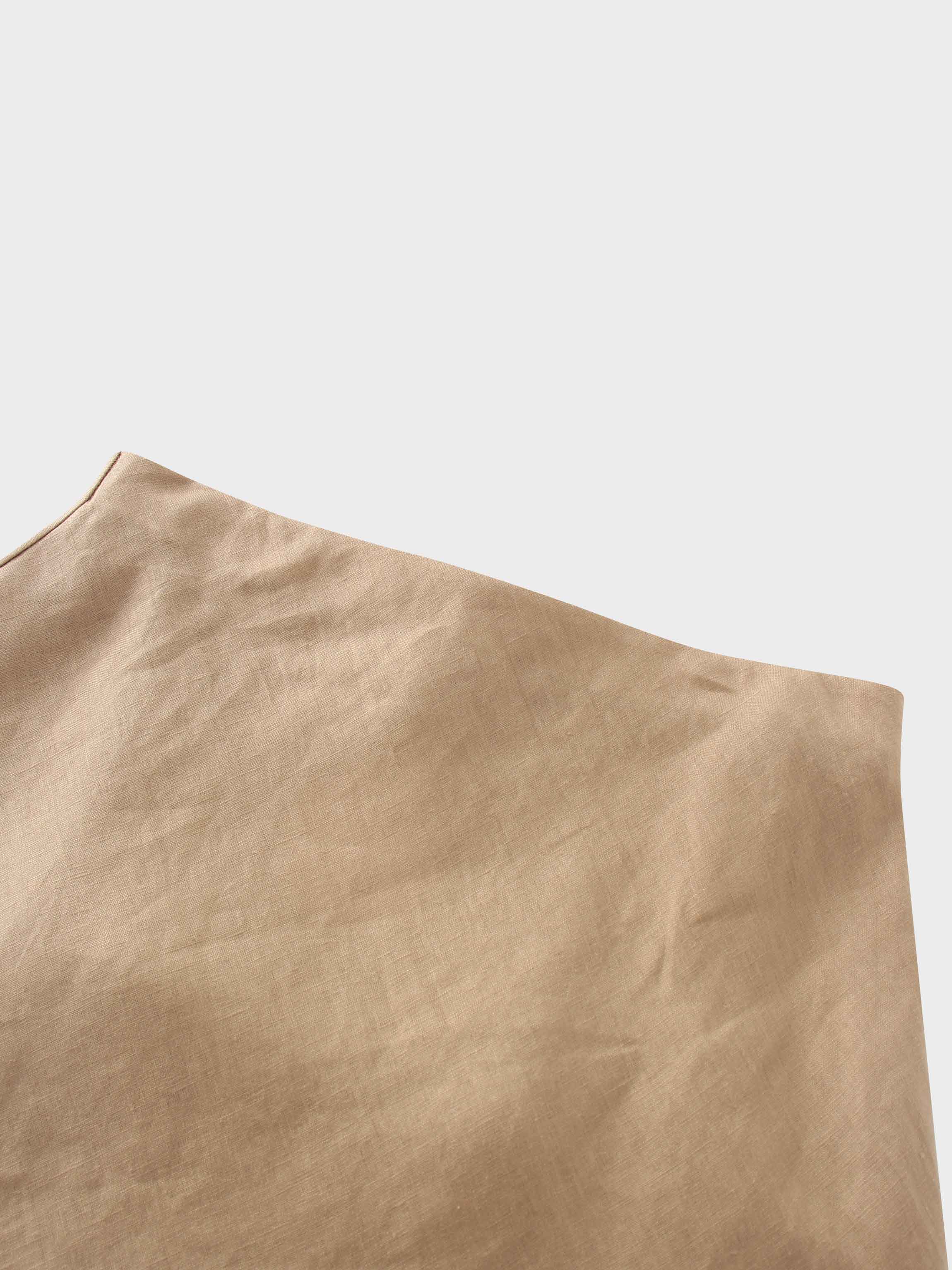 Linen Slip Skirt-Tan