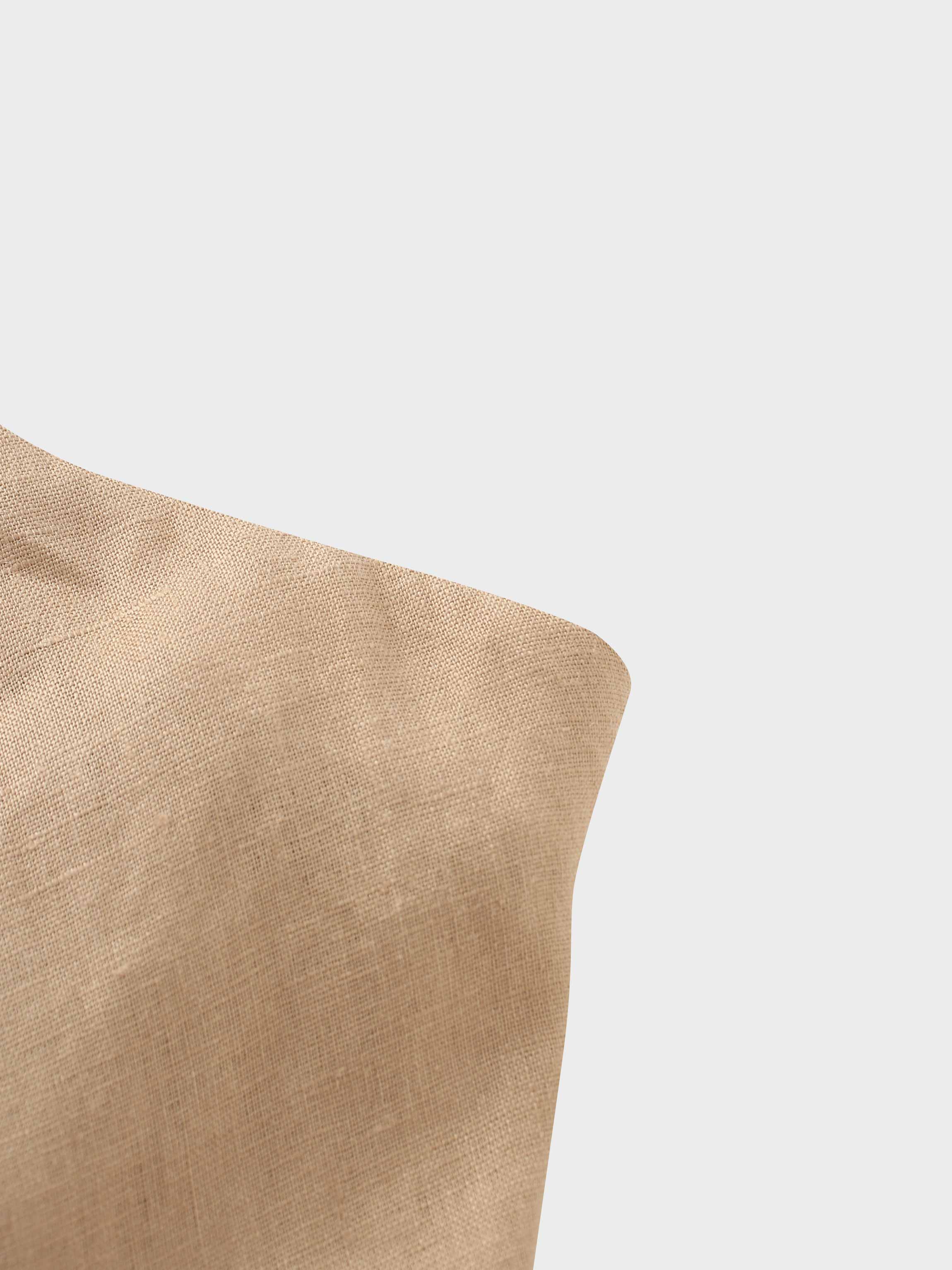 Linen Slip Skirt-Tan