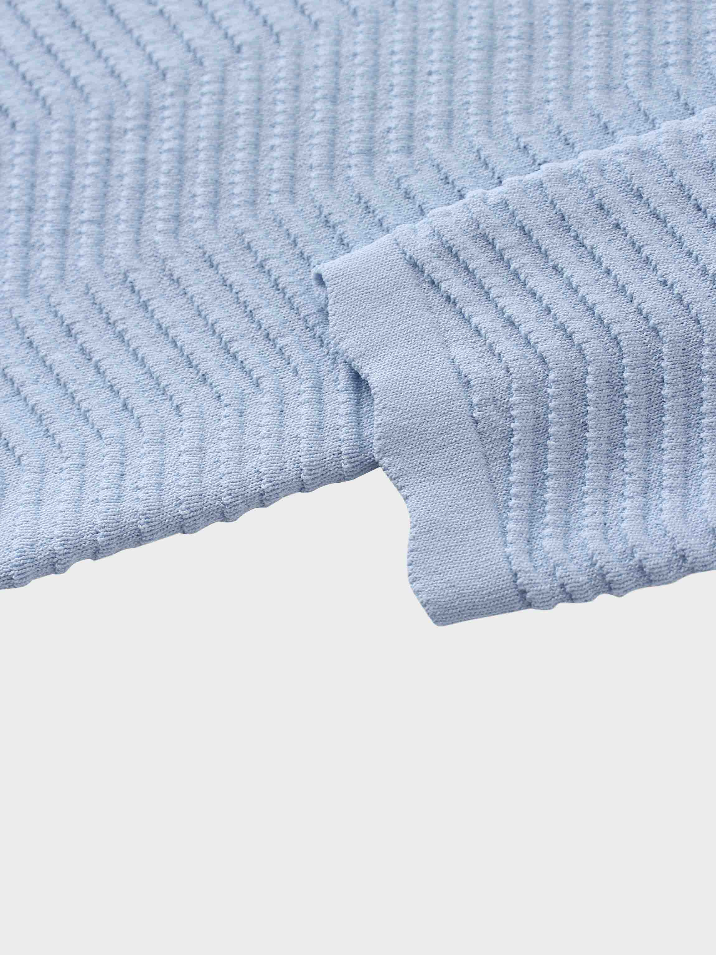 Scallop Edge Collar Sweater-Light Blue