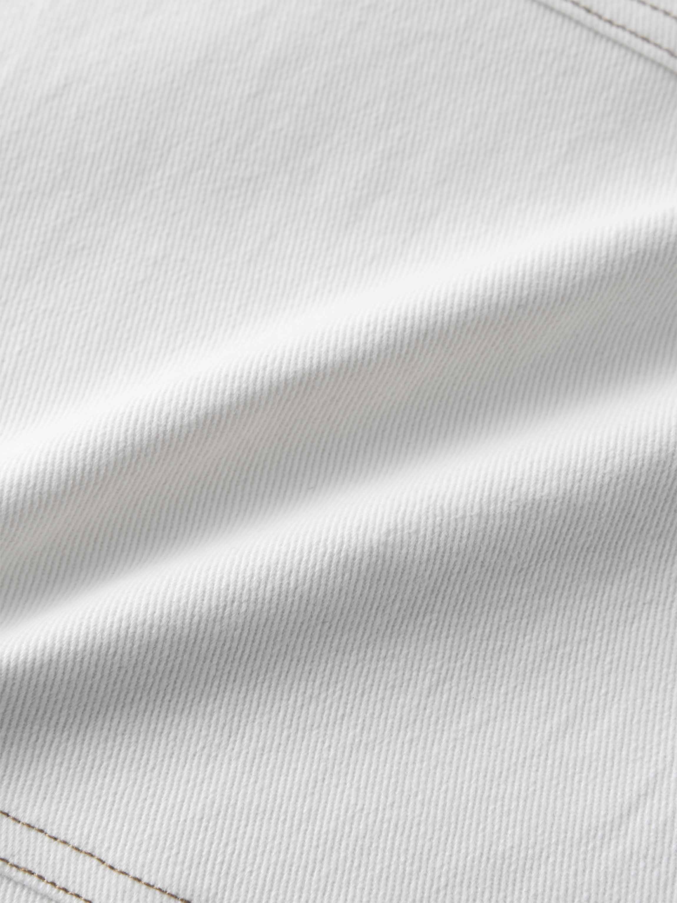 Stitched Tiered Belted Denim Skirt-Cream