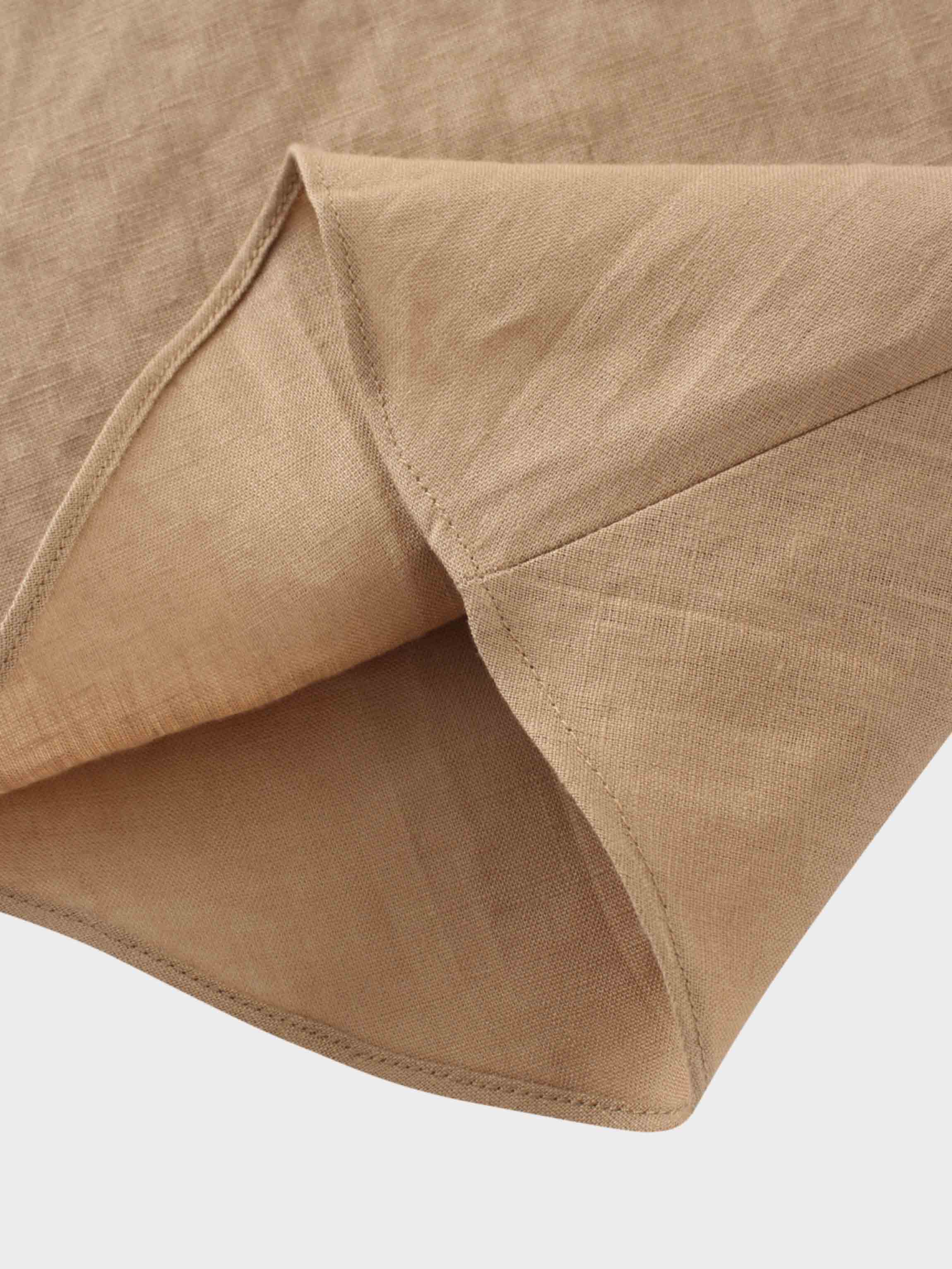 Linen Slip Skirt-Tan