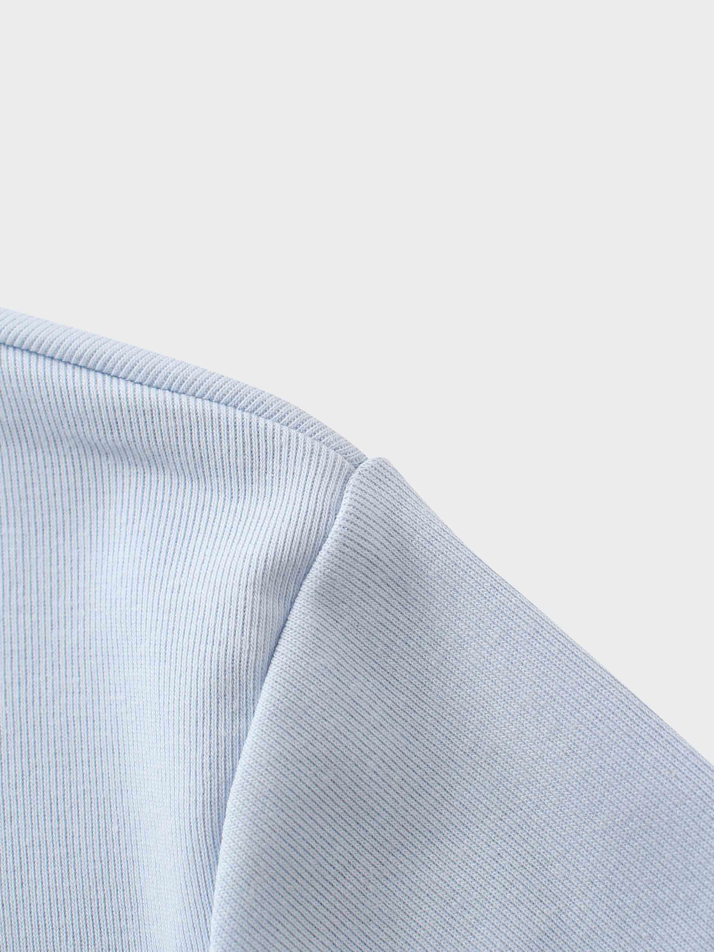 Basic High V Tee Long Sleeve-Powder Blue