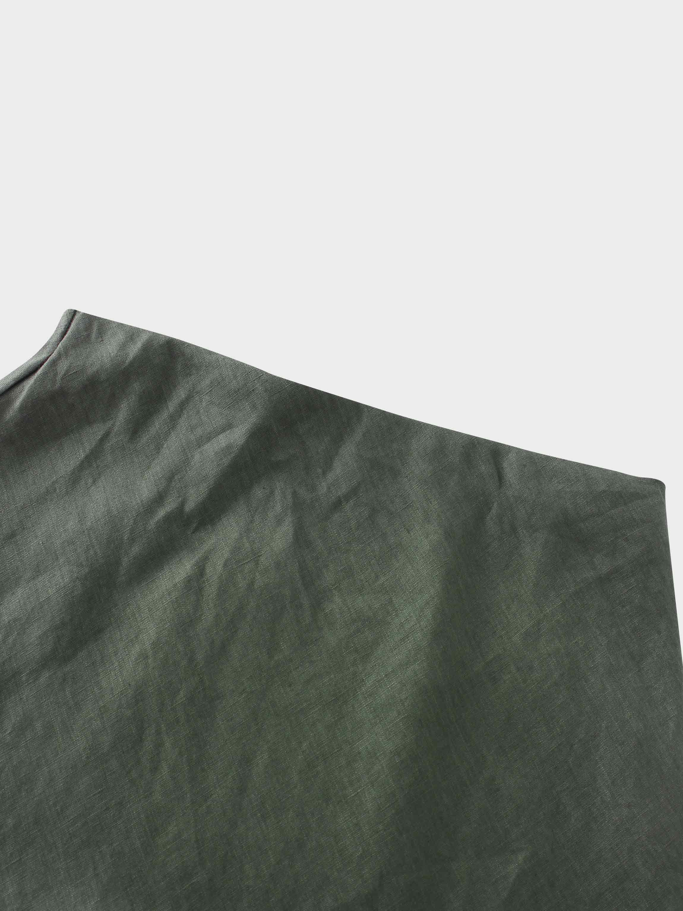 Linen Slip Skirt-Olive Green