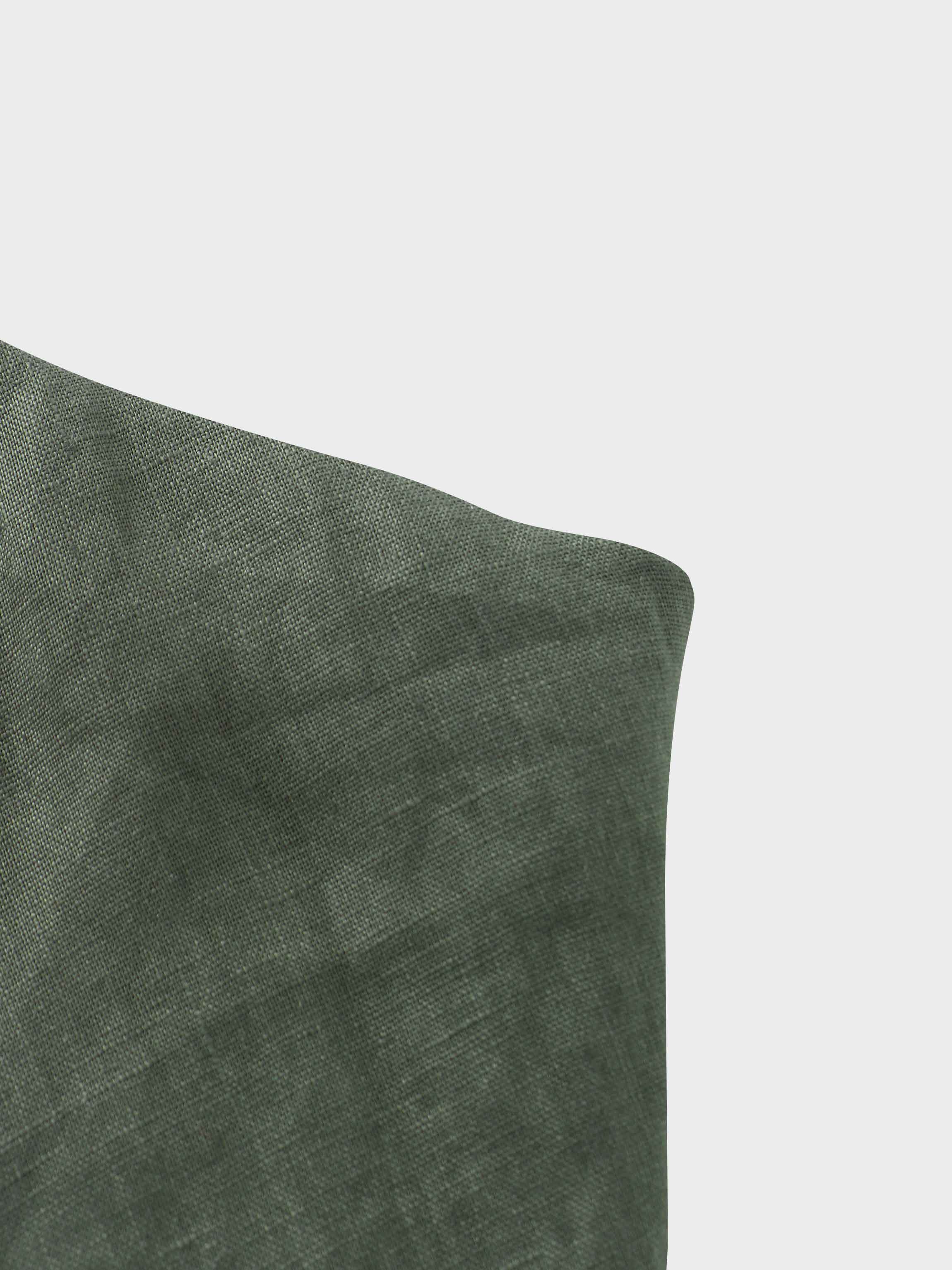Linen Slip Skirt-Olive Green