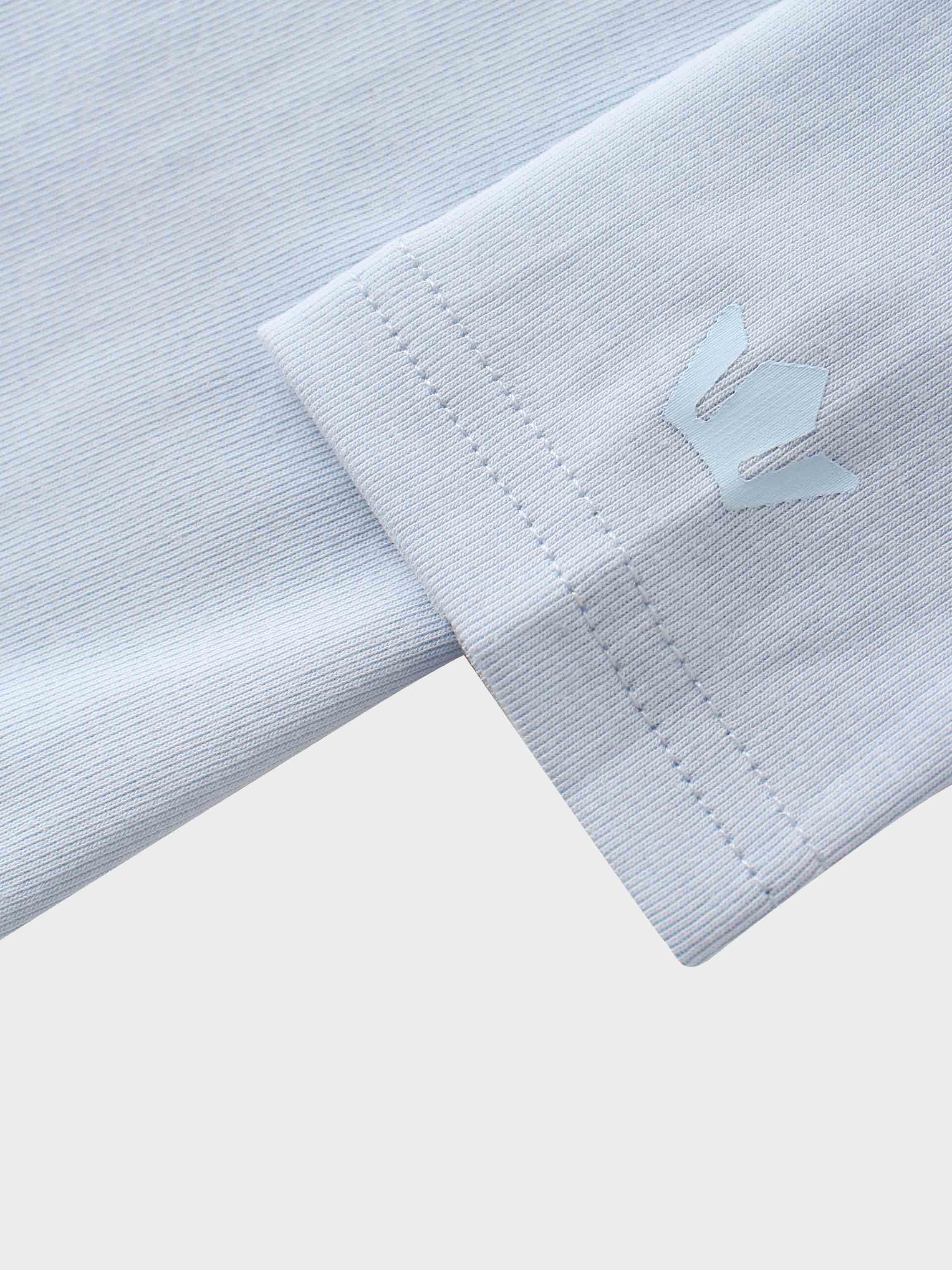 Basic High V Tee Long Sleeve-Powder Blue