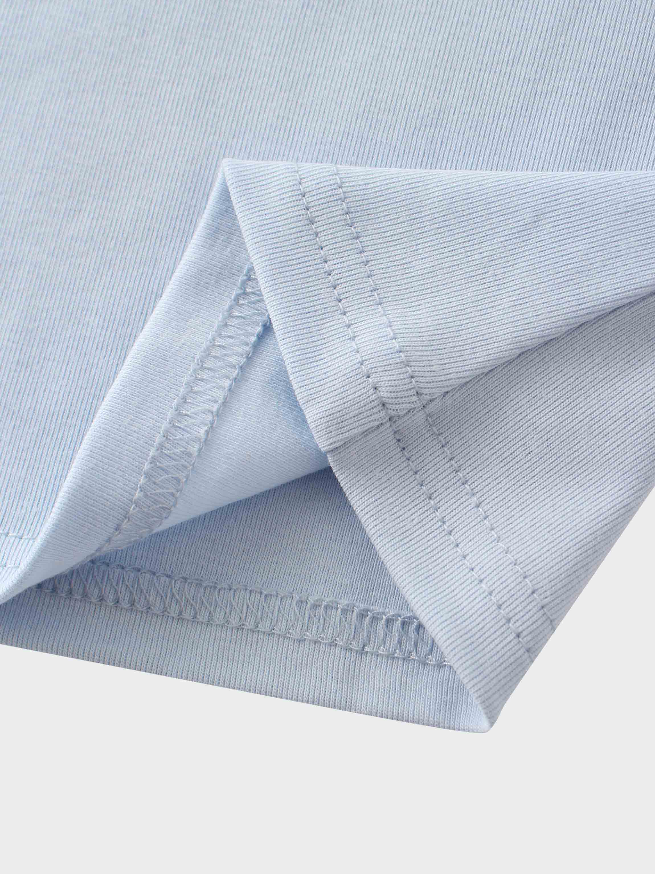 Basic High V Tee Long Sleeve-Powder Blue