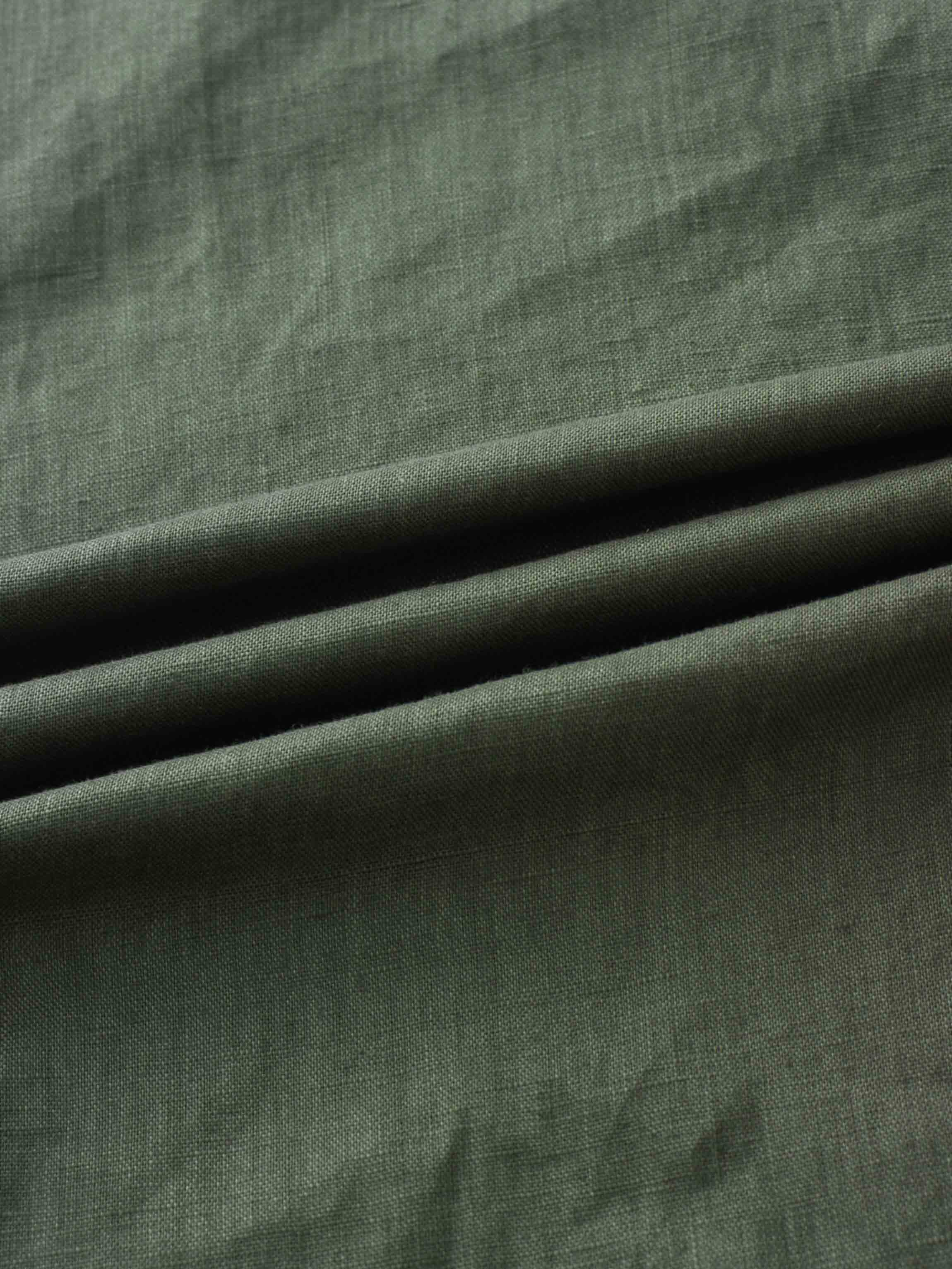 Linen Slip Skirt-Olive Green