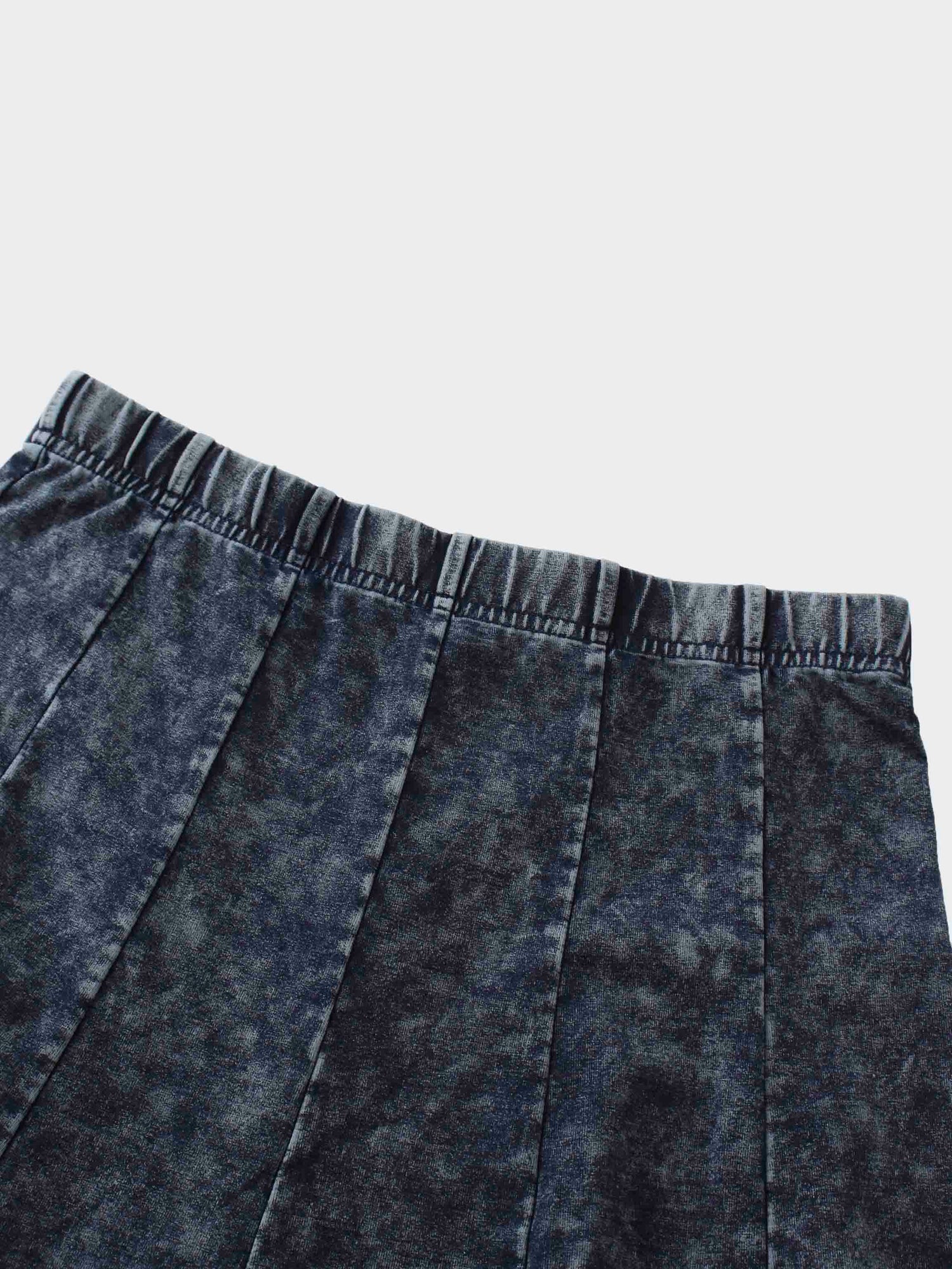 Paneled Flare Skirt 25"-Blue Wash