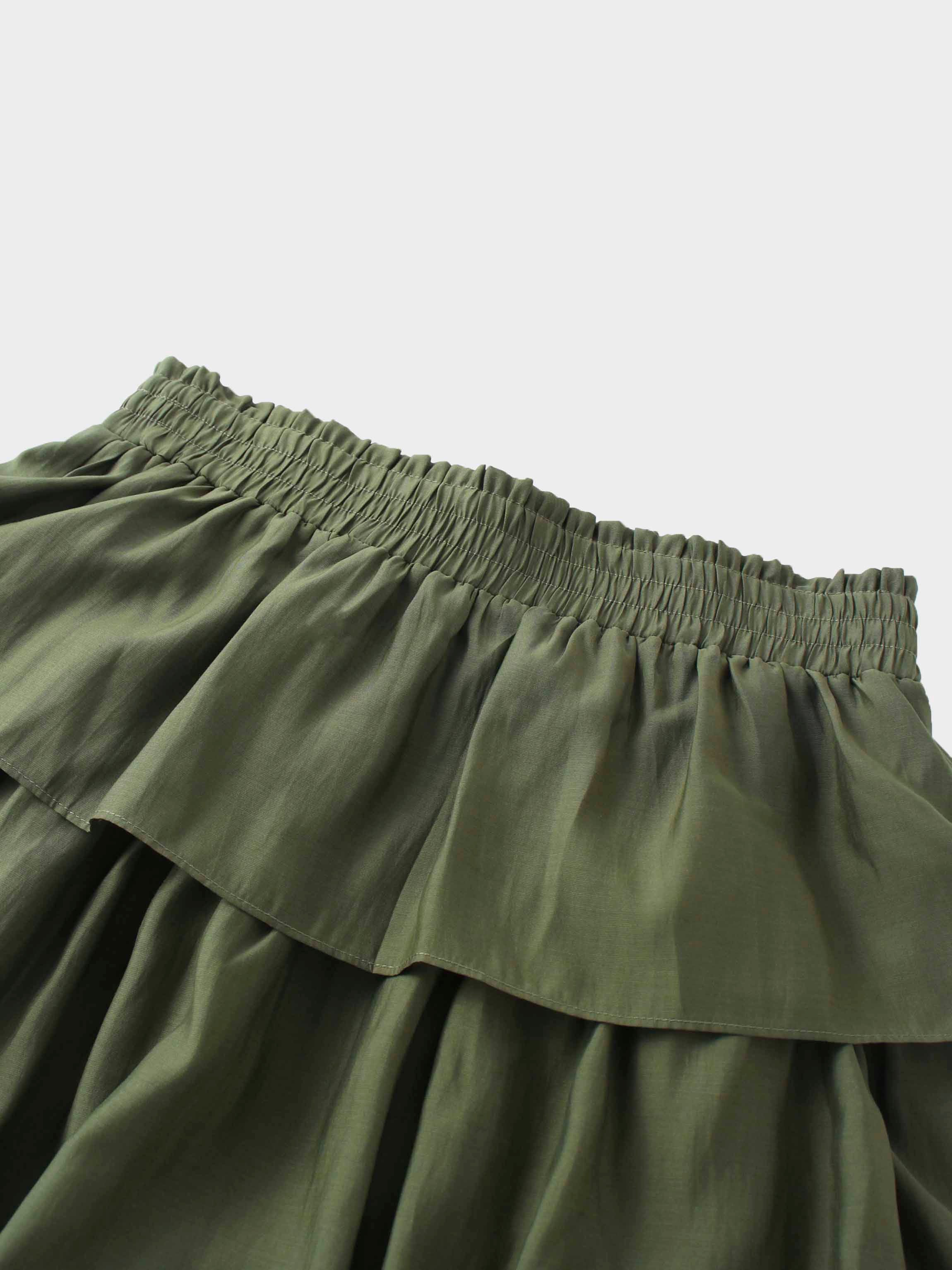 The Emme Layered Skirt-Olive