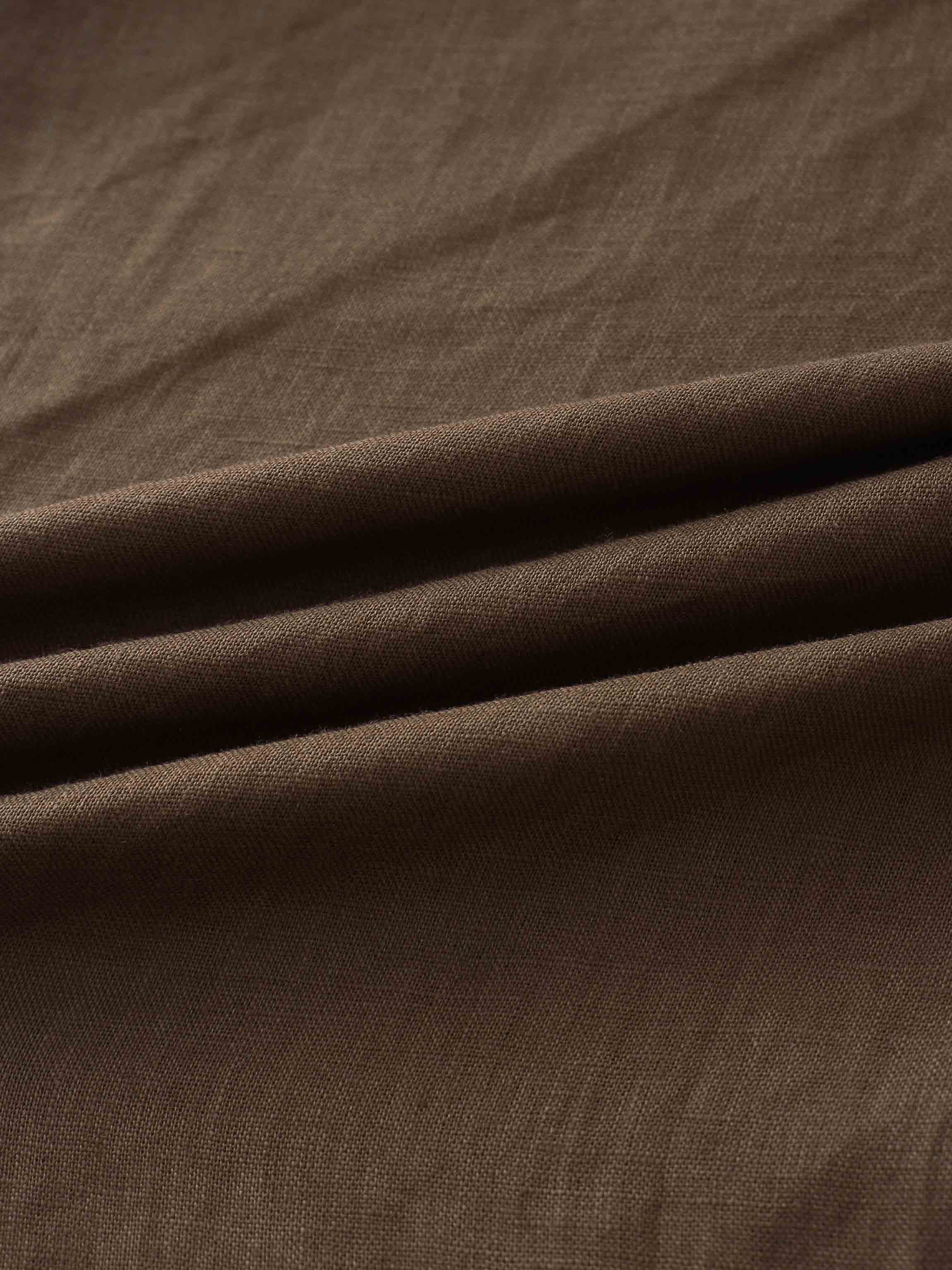 Linen Slip Skirt-Brown