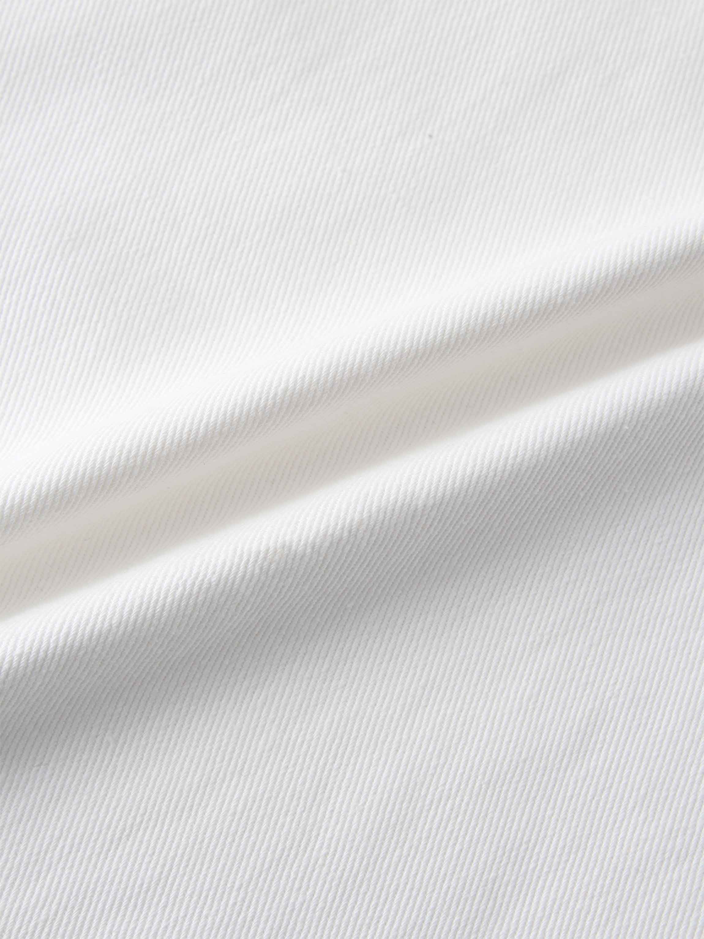 Leather Trim Denim Skirt-White