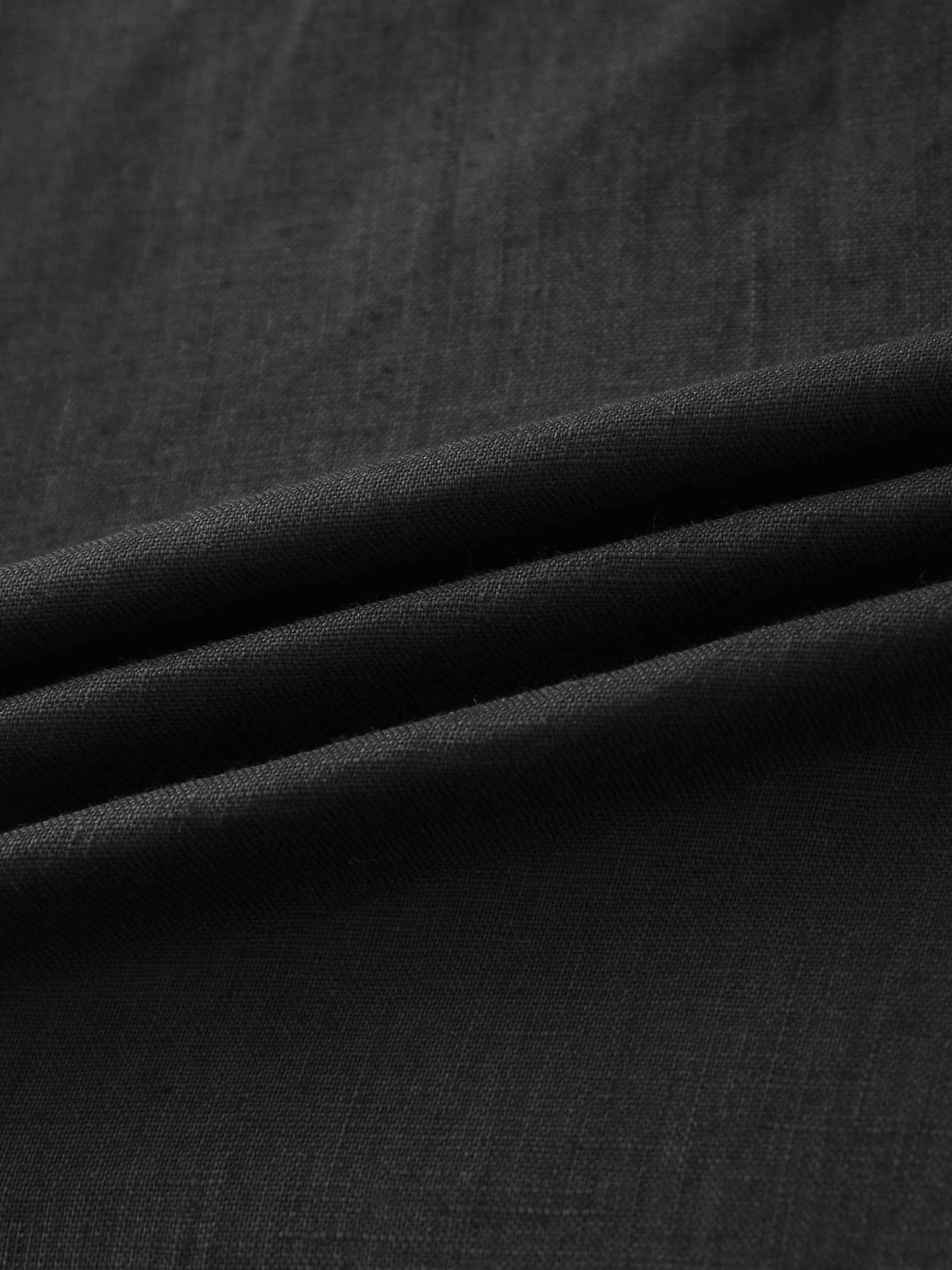 Linen Slip Skirt-Black