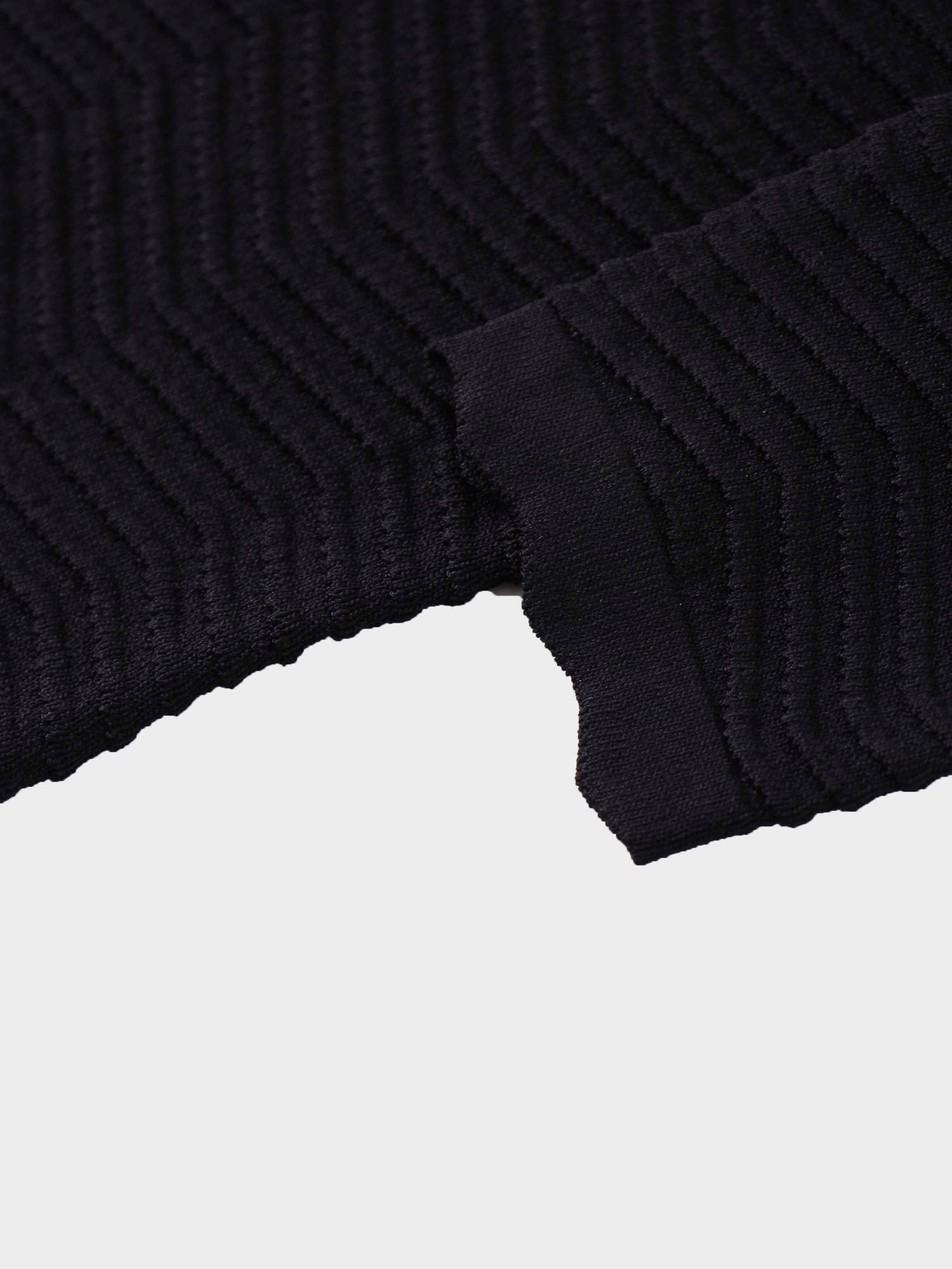 Scallop Edge Collar Sweater-Black