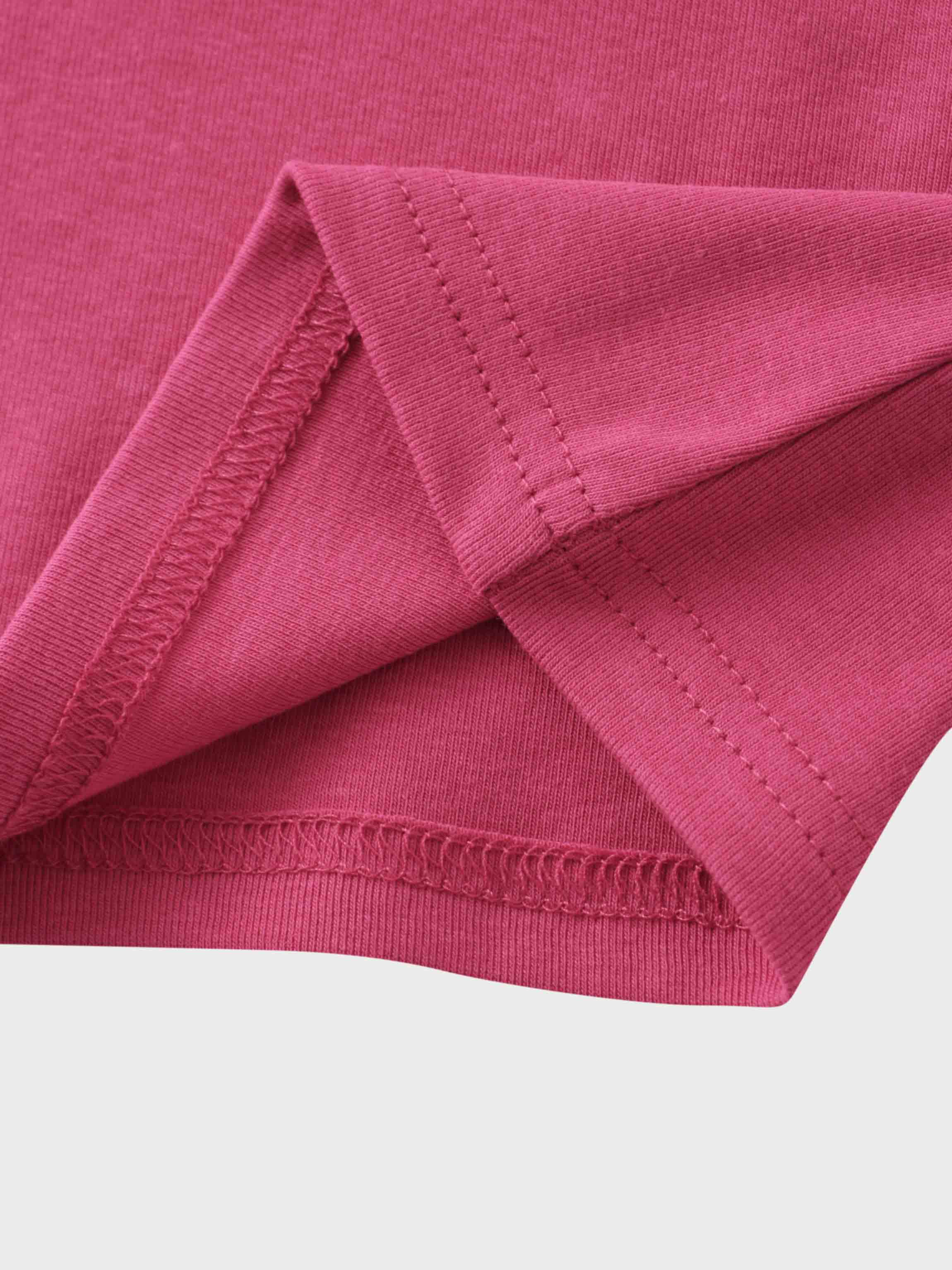 Basic High V Tee Long Sleeve-Hot Pink