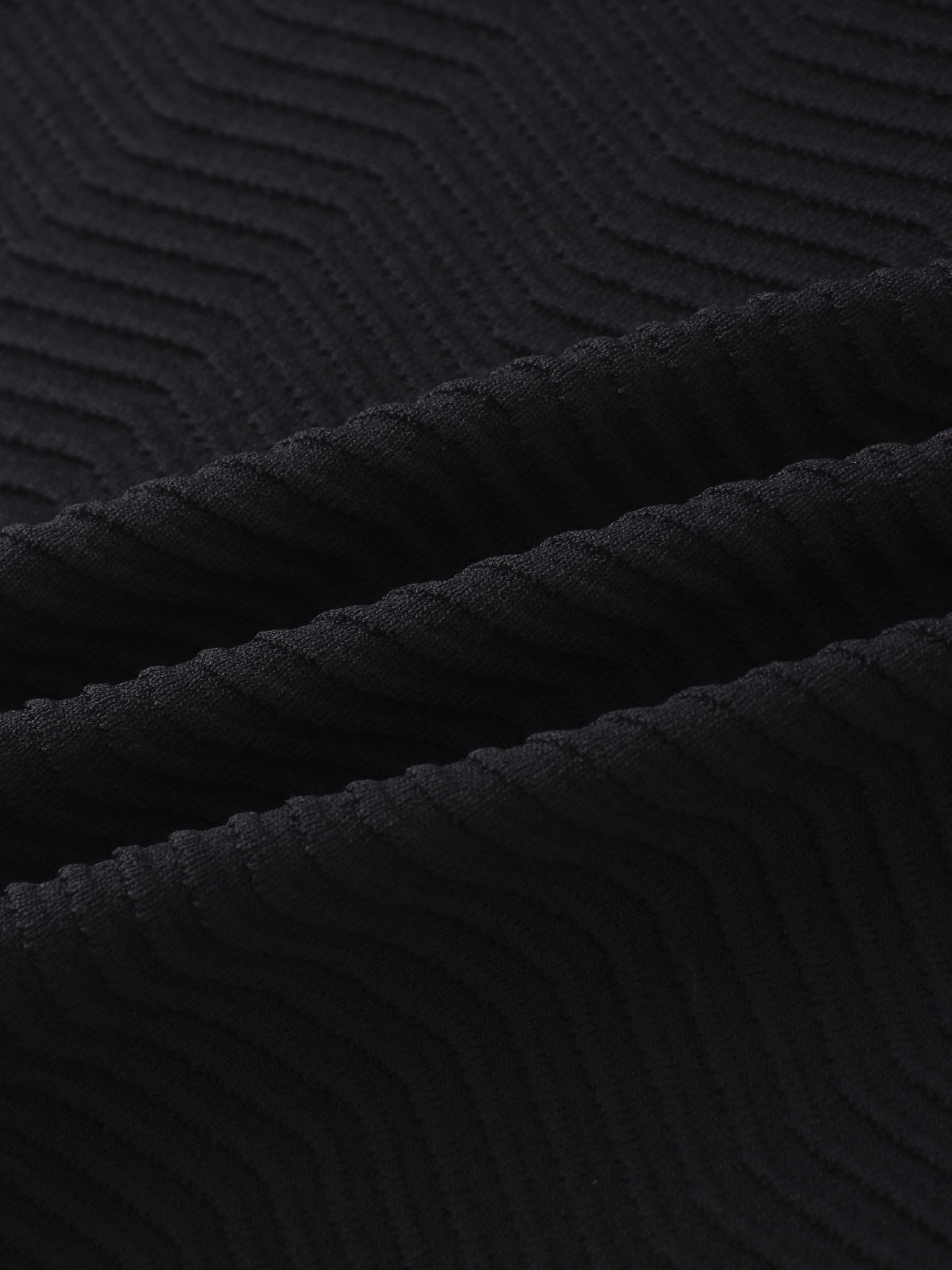 Scallop Edge Collar Sweater-Black