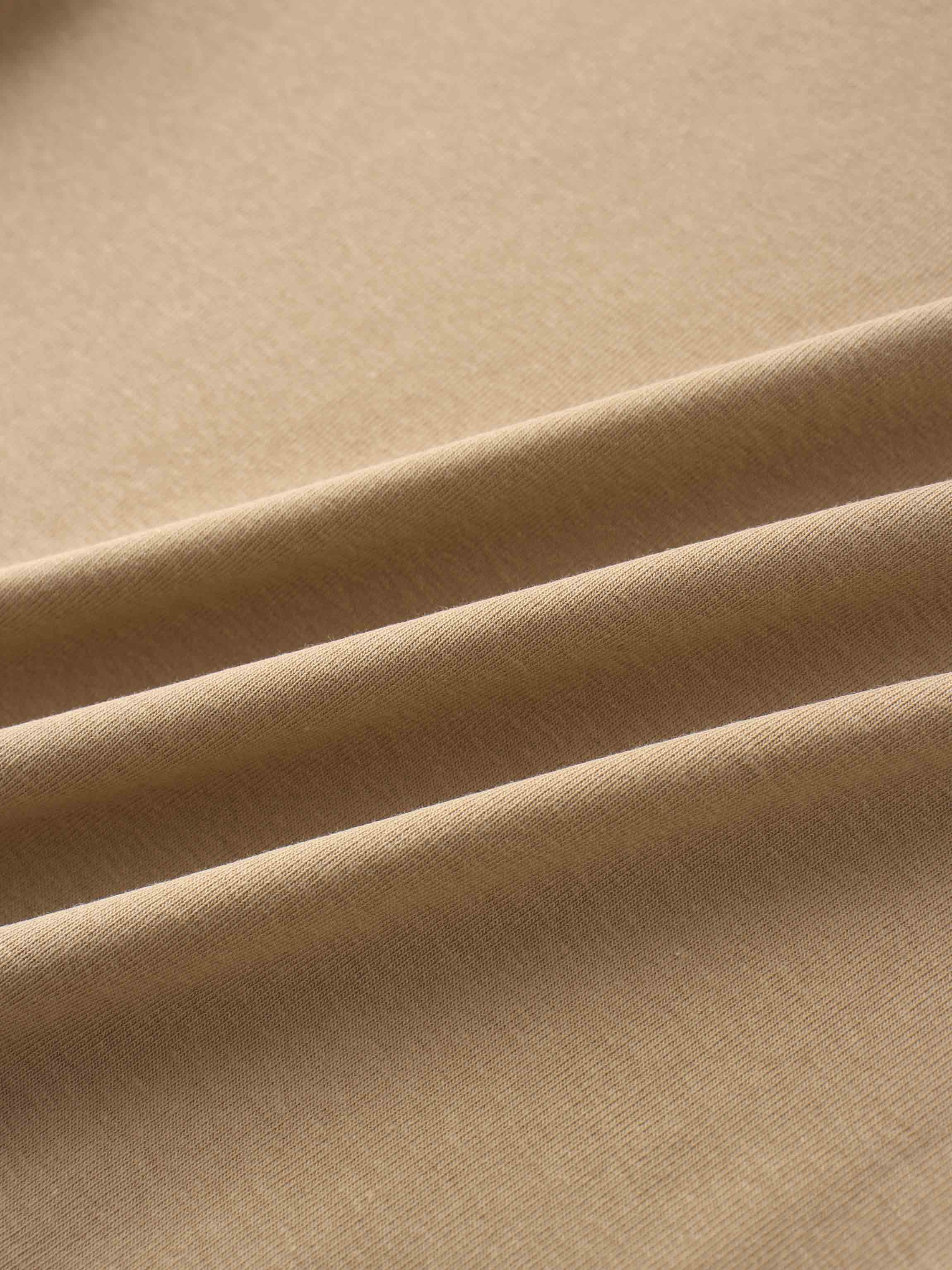 Basic High V Tee Long Sleeve-Taupe