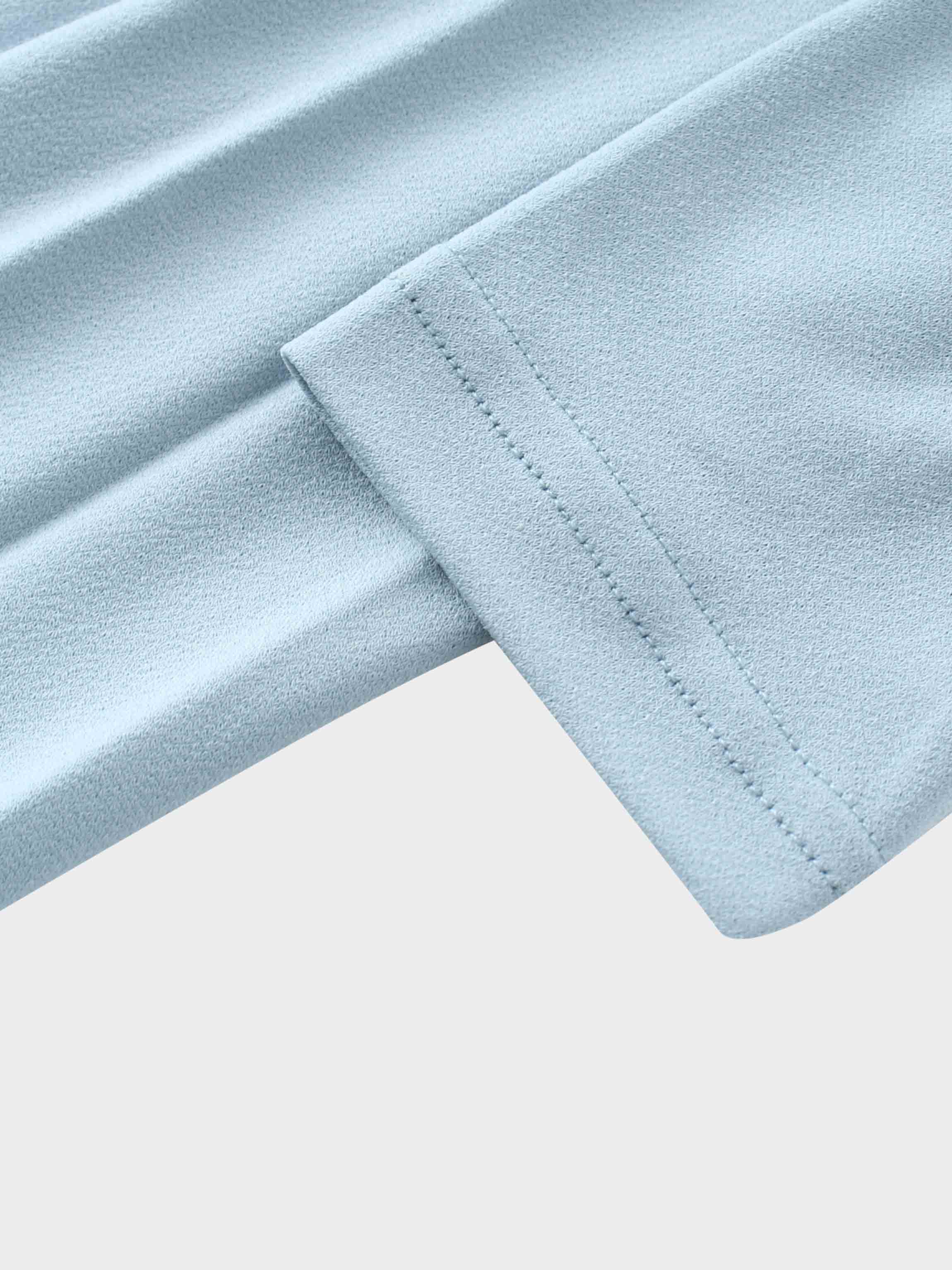 Front Knot Pleat Dress 50"-Baby Blue