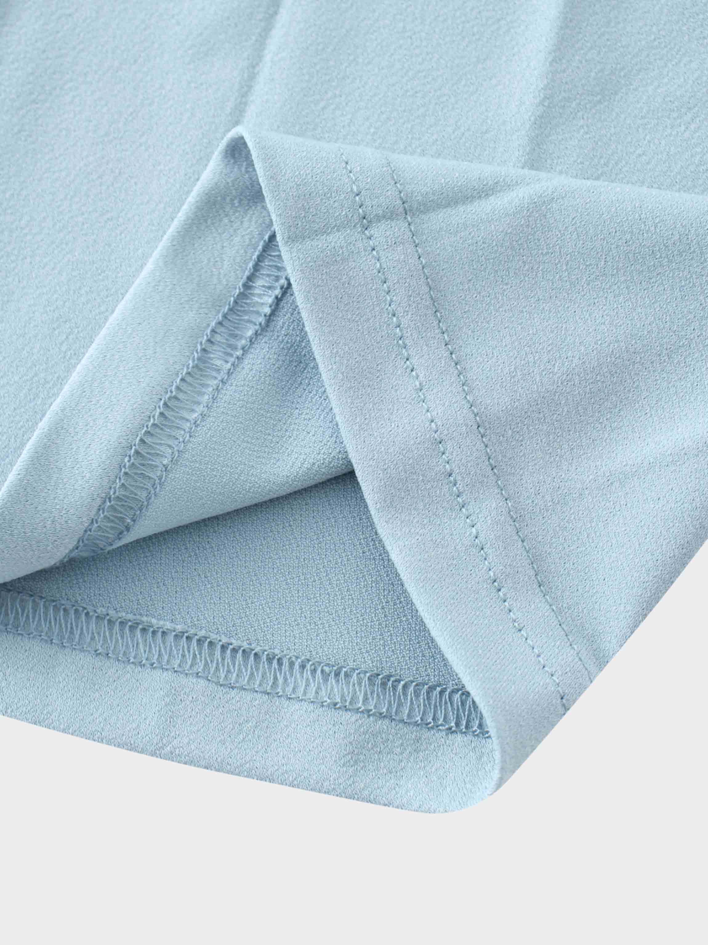 Front Knot Pleat Dress 50"-Baby Blue