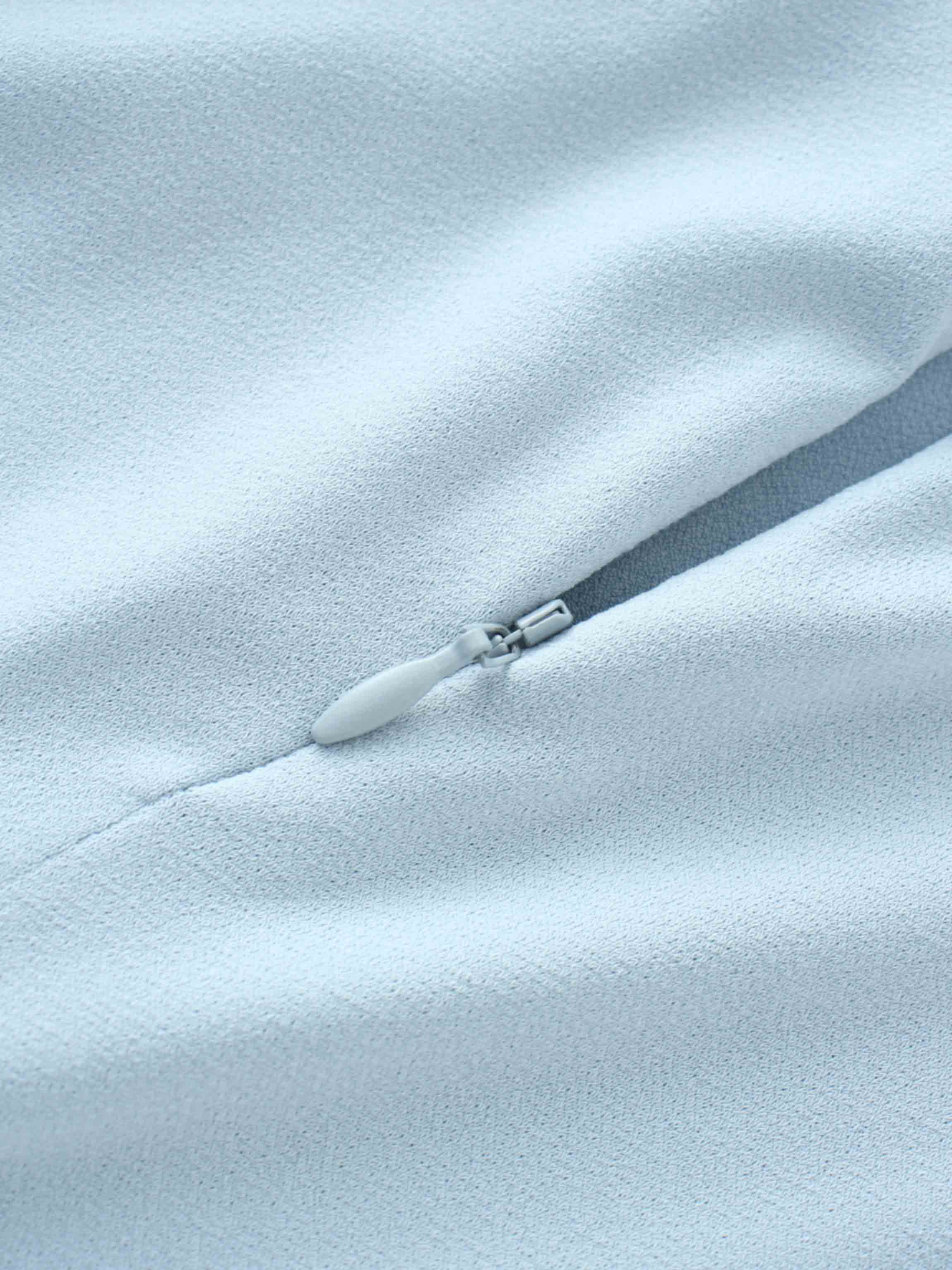 Front Knot Pleat Dress 50"-Baby Blue