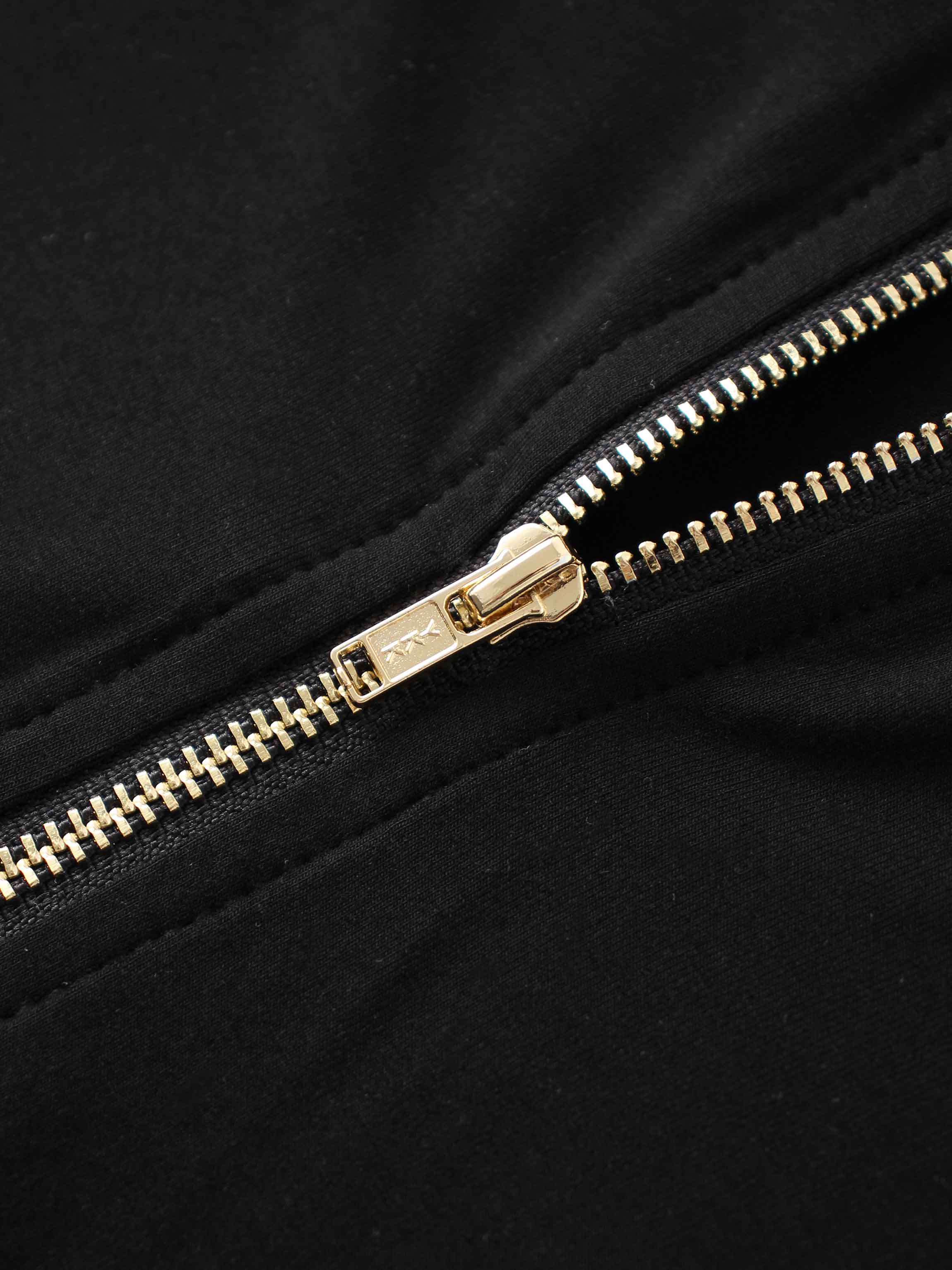 ZIP UP HOODIE-BLACK