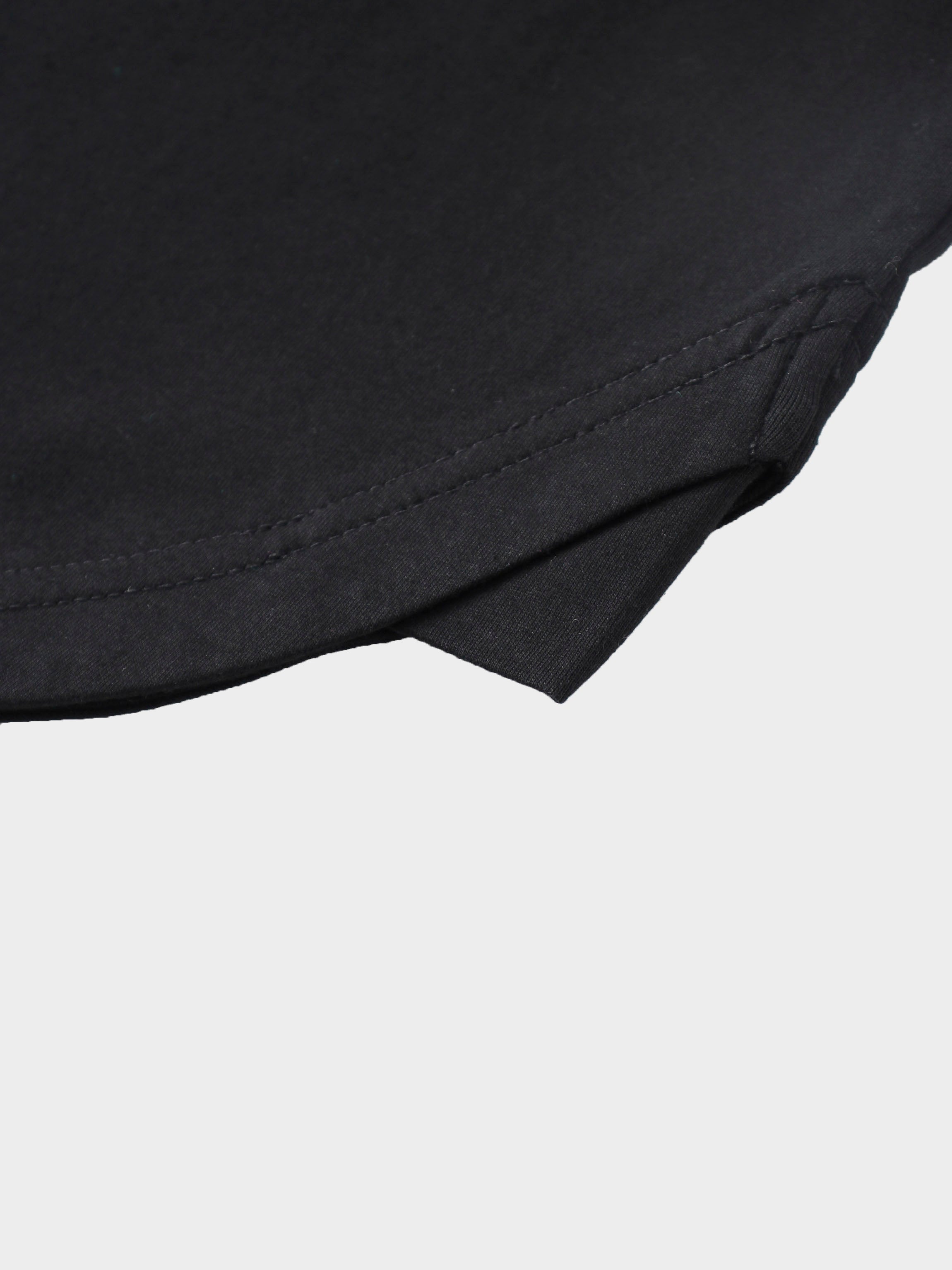 Oversized Rounded Hem T-Shirt-Black