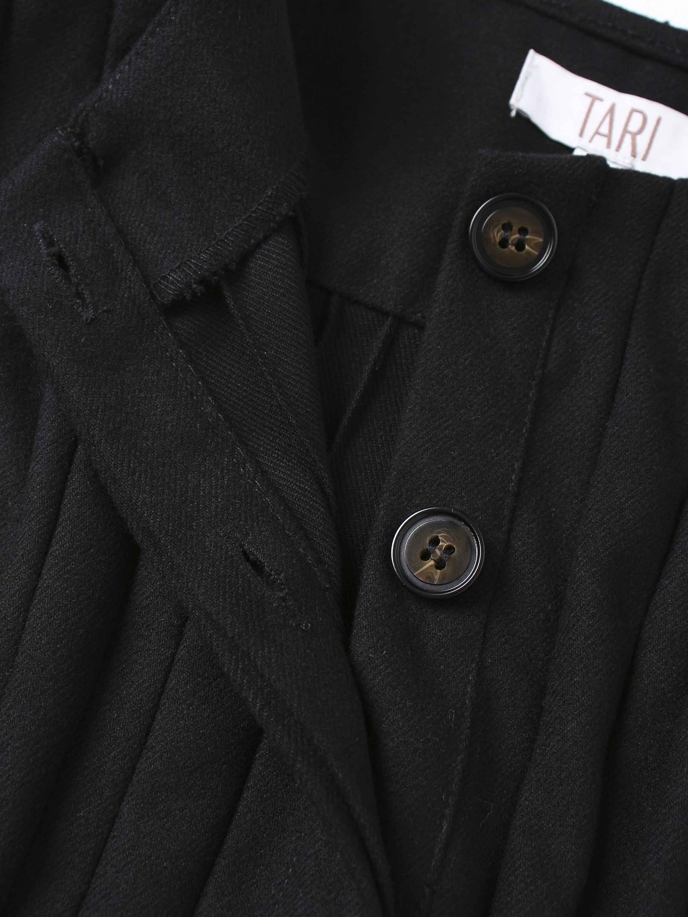 Stitch Down Pleat Jumper-Black