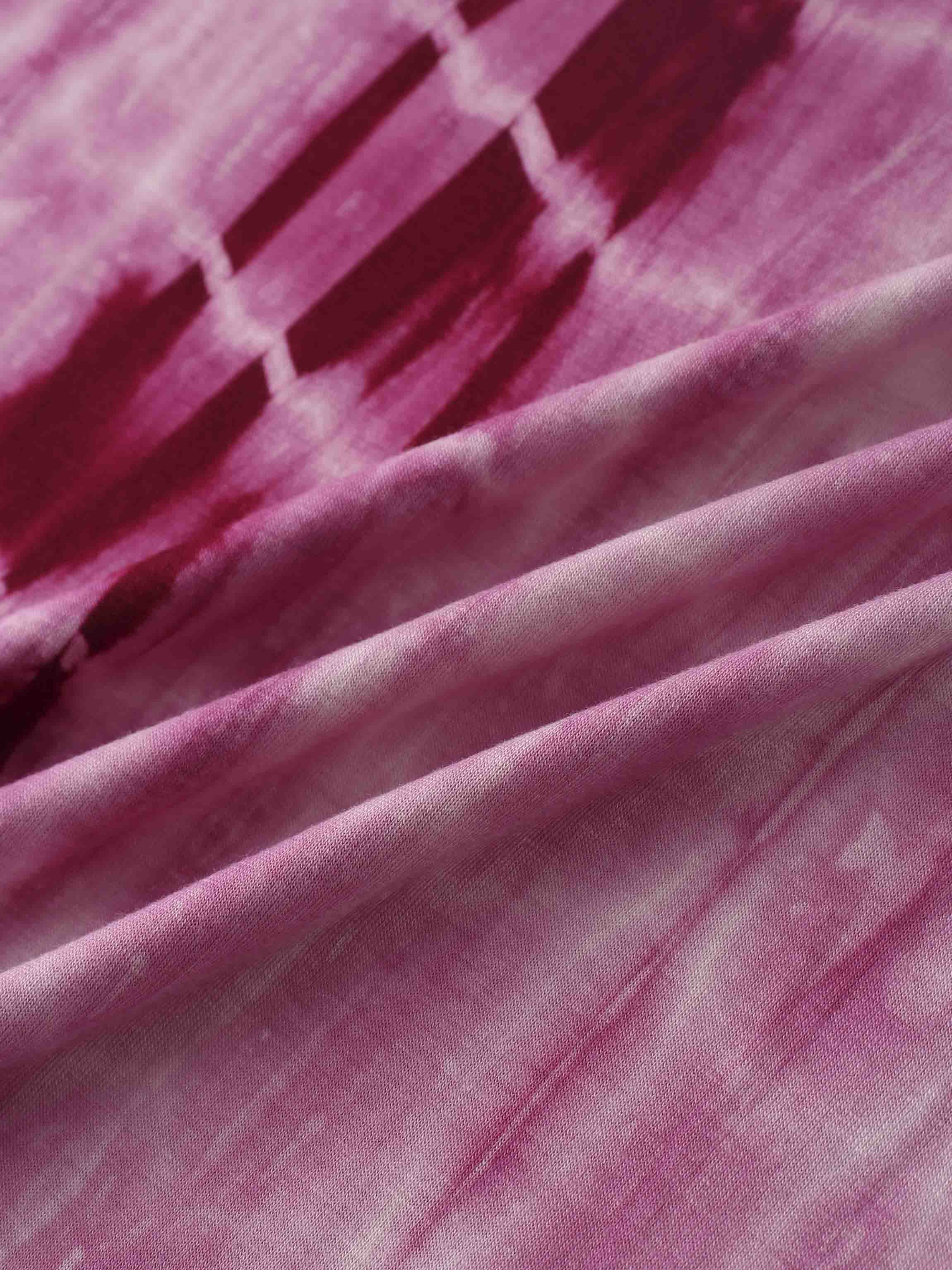 Tie Dye Crew Neck T-Shirt-Pink