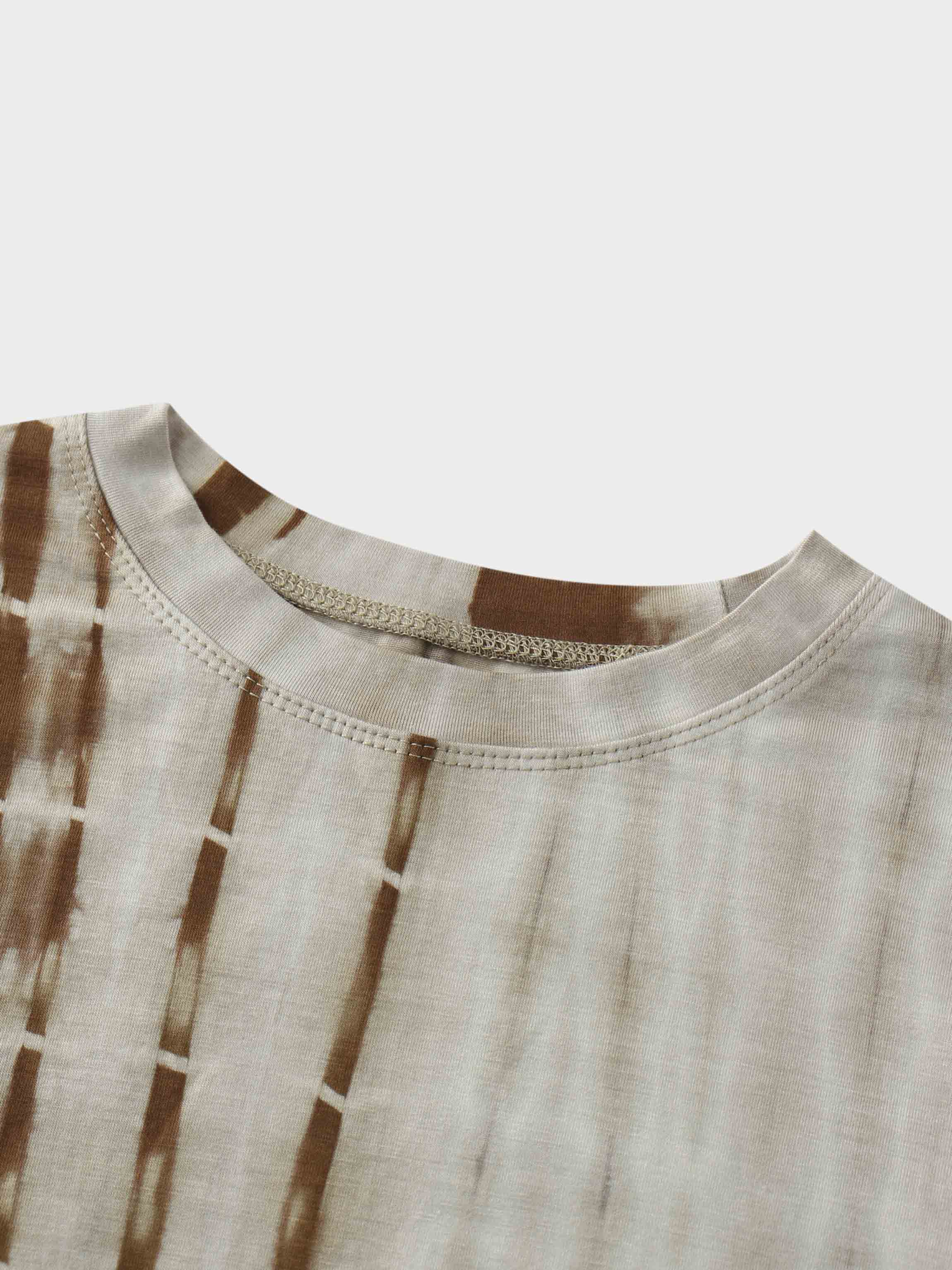 Tie Dye Crew Neck T-Shirt-Olive