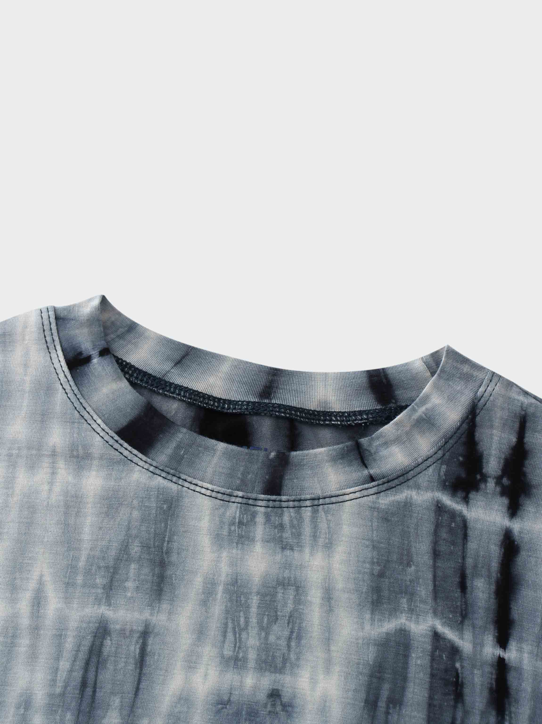 Tie Dye Crew Neck T-Shirt-Blue